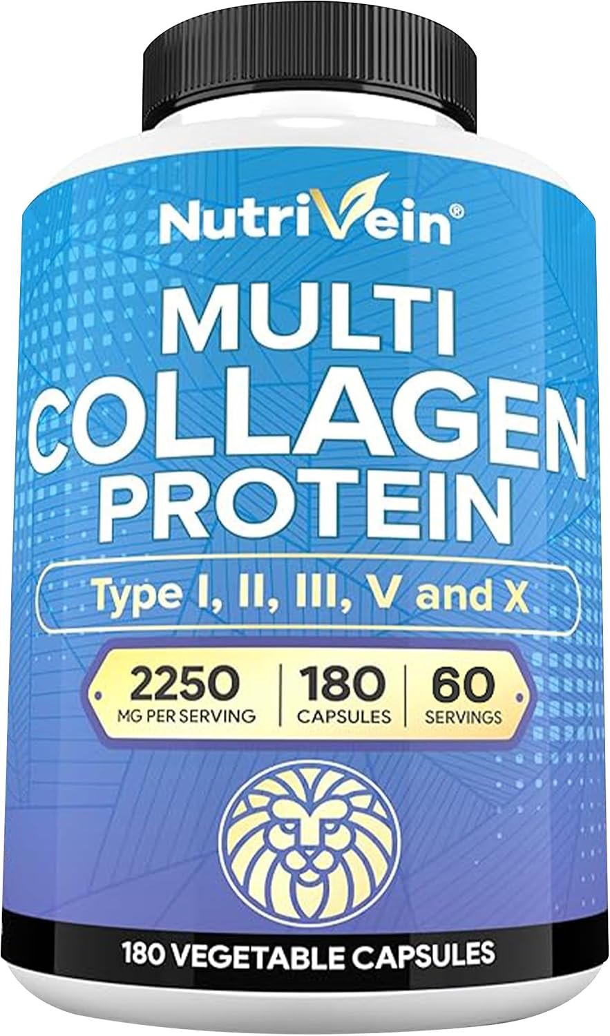 Nutrivein Premium Multi Collagen Capsules – 2250mg – 180 Caps