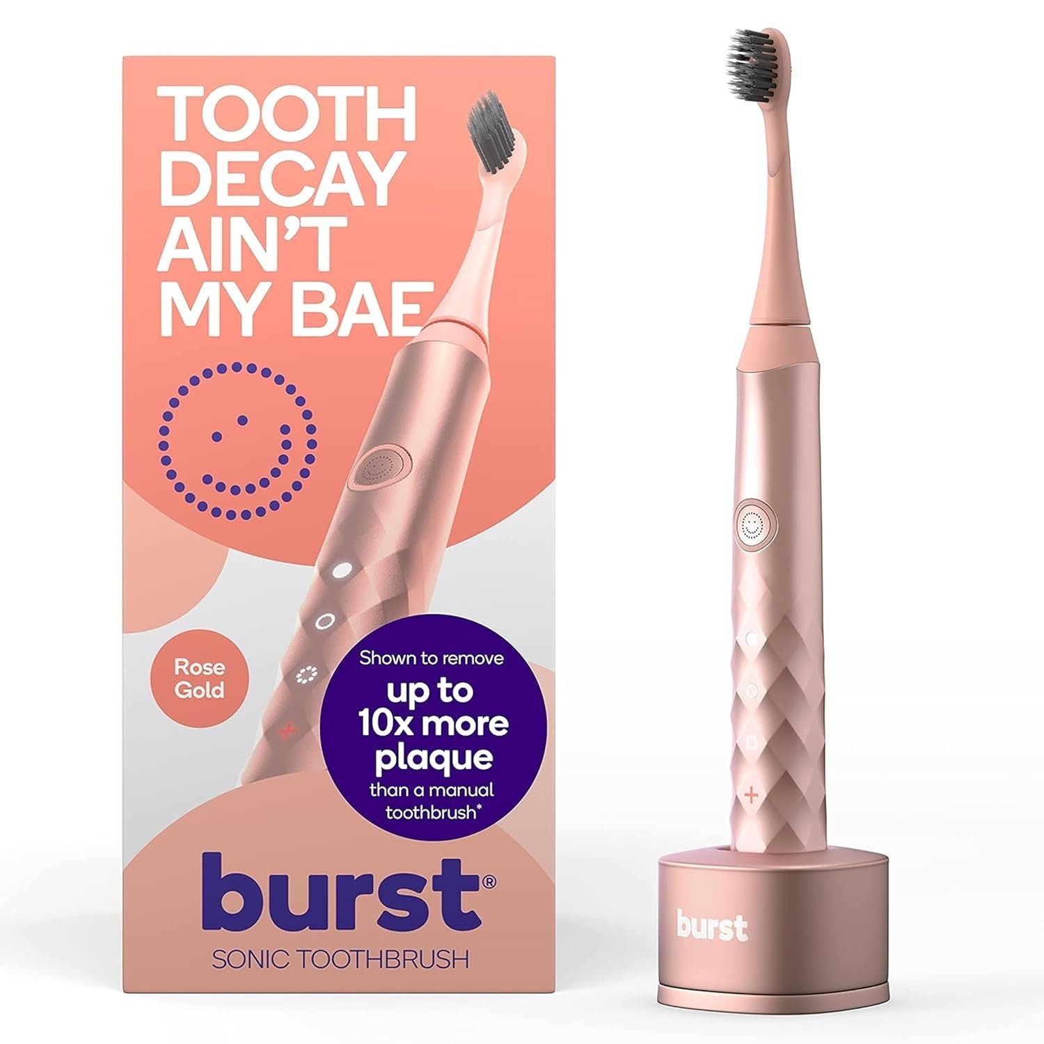 Burst Original Sonic Electric Toothbrush for Adults (Rose Gold)