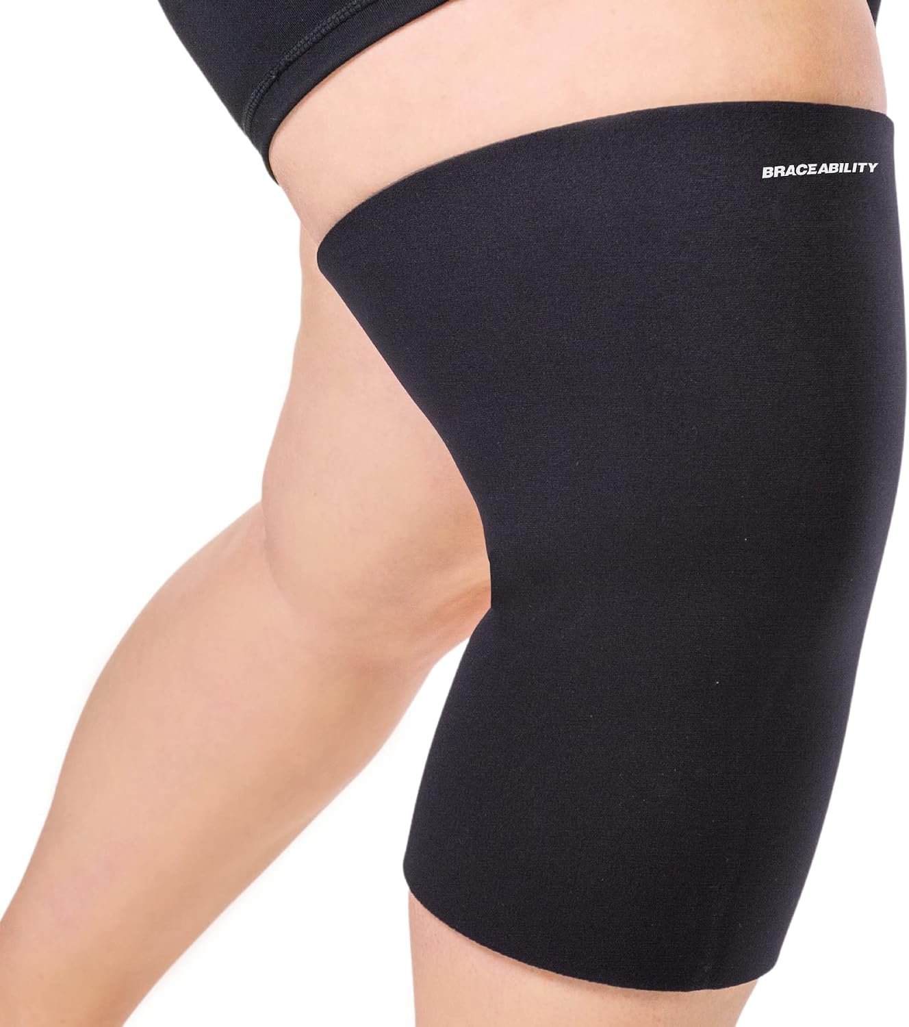 BraceAbility Plus Size Neoprene Knee Sleeve – Compression Support Brace for Bariatric Women or Men with Arthritis Joint Pain, Fitting Overweight to Obese Thighs and Legs (6XL)