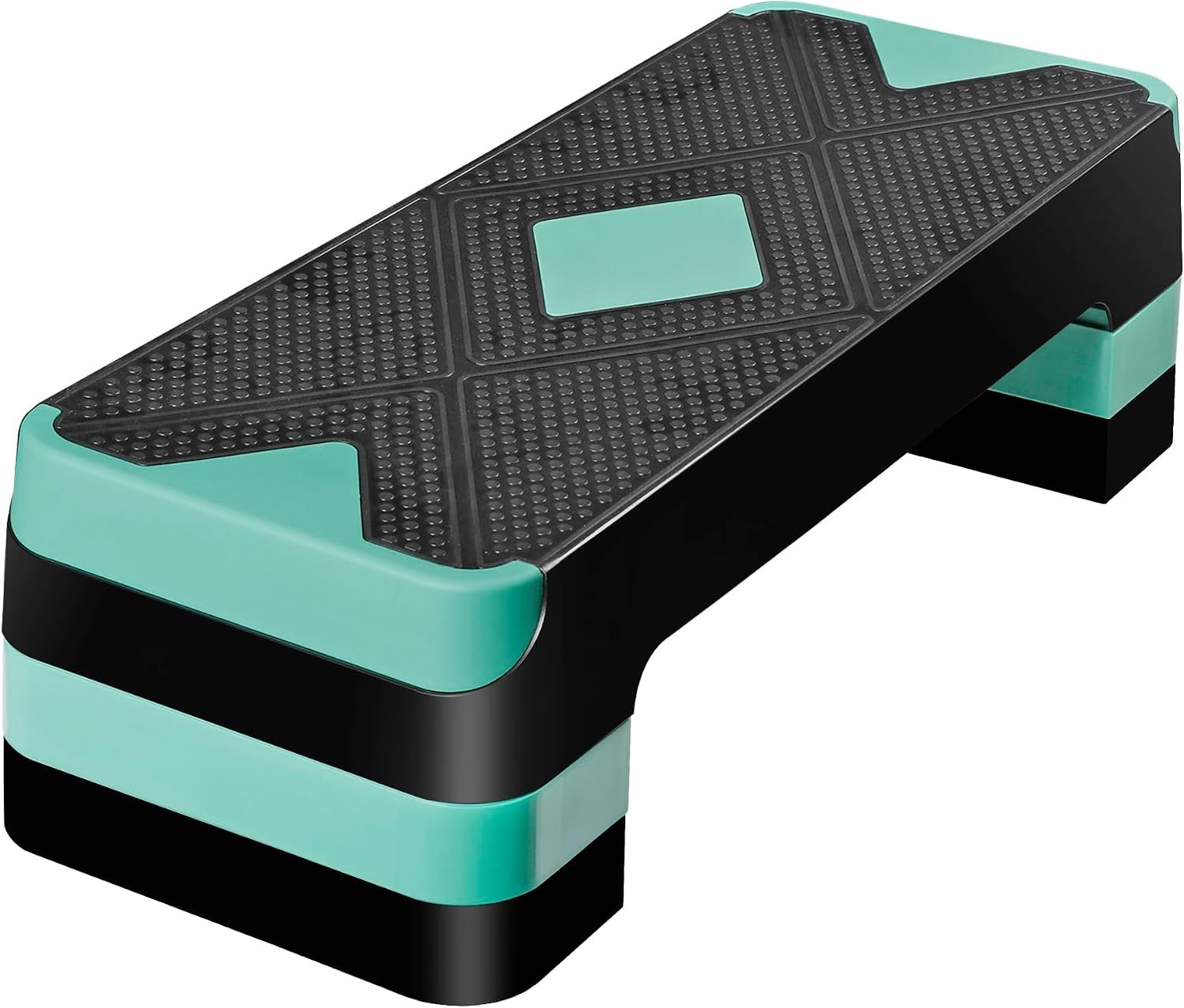 Non-Slip 27 Inch Aerobic Exercise Step Platform 4″-6″-8″ Height Adjustable Risers for Home Gym Cardio Training Fitness Workout Stepper Trainer