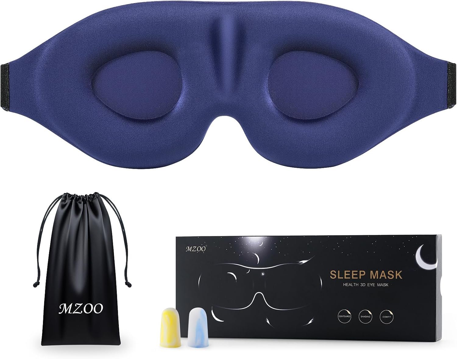 MZOO Luxury Sleep Mask for Women Men Patented Light Blocking Design