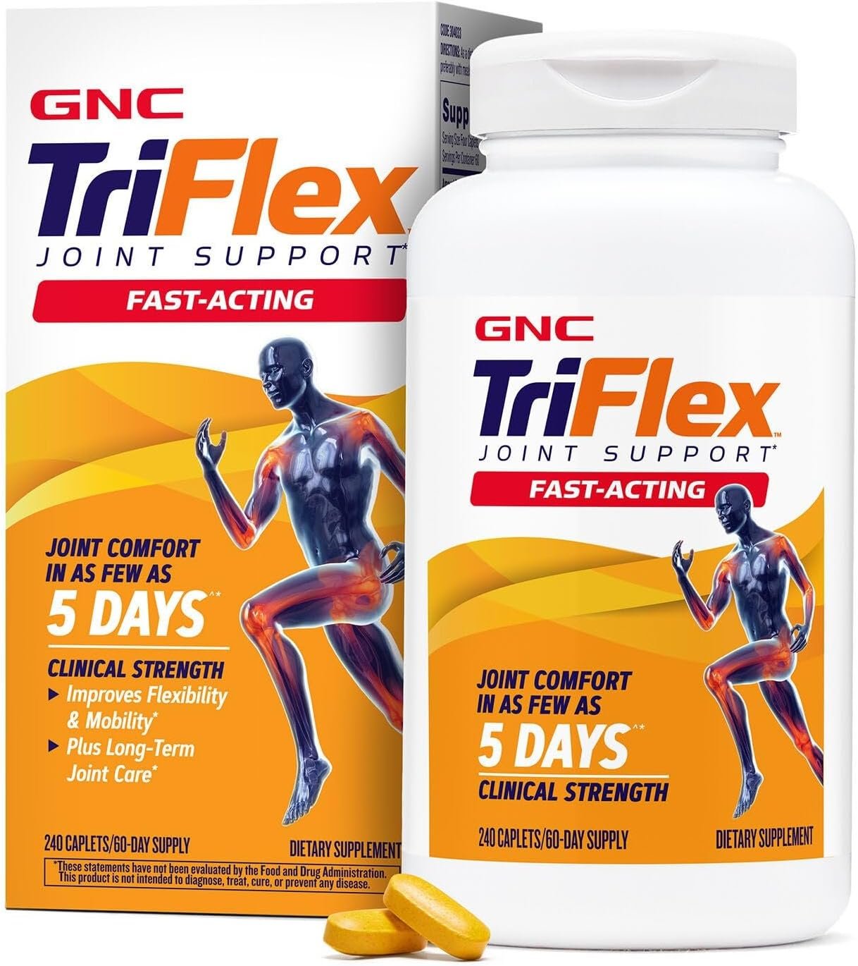 GNC TriFlex Fast-Acting, Improves Joint Comfort & Stiffness, 240 Caplets