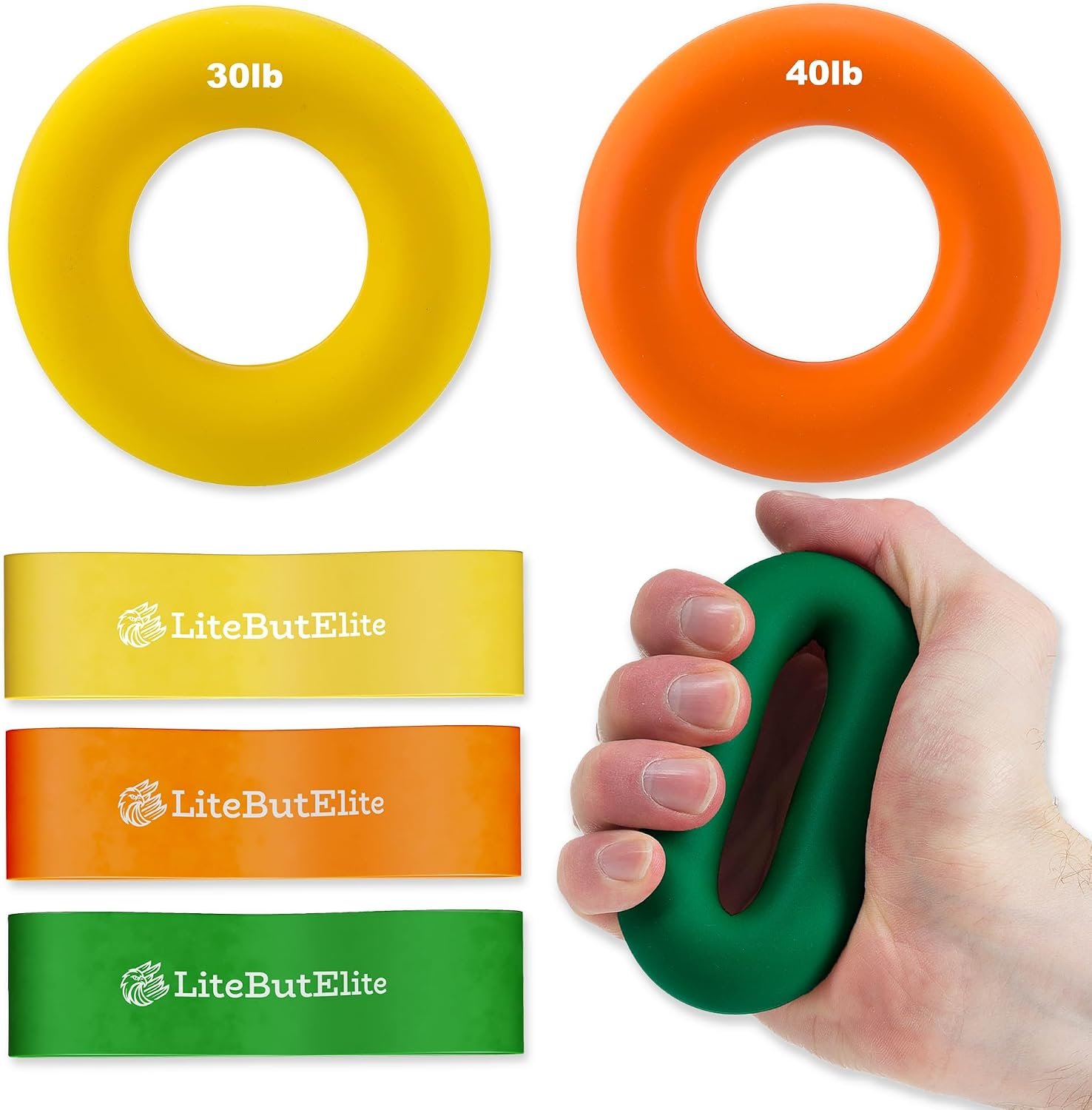 Silicone Ring Grip Strength Trainer Kit – Effective Forearm Strengthener for Hand and Finger Exercise, Ideal Exercisers for Gripper Strength and Flexibility