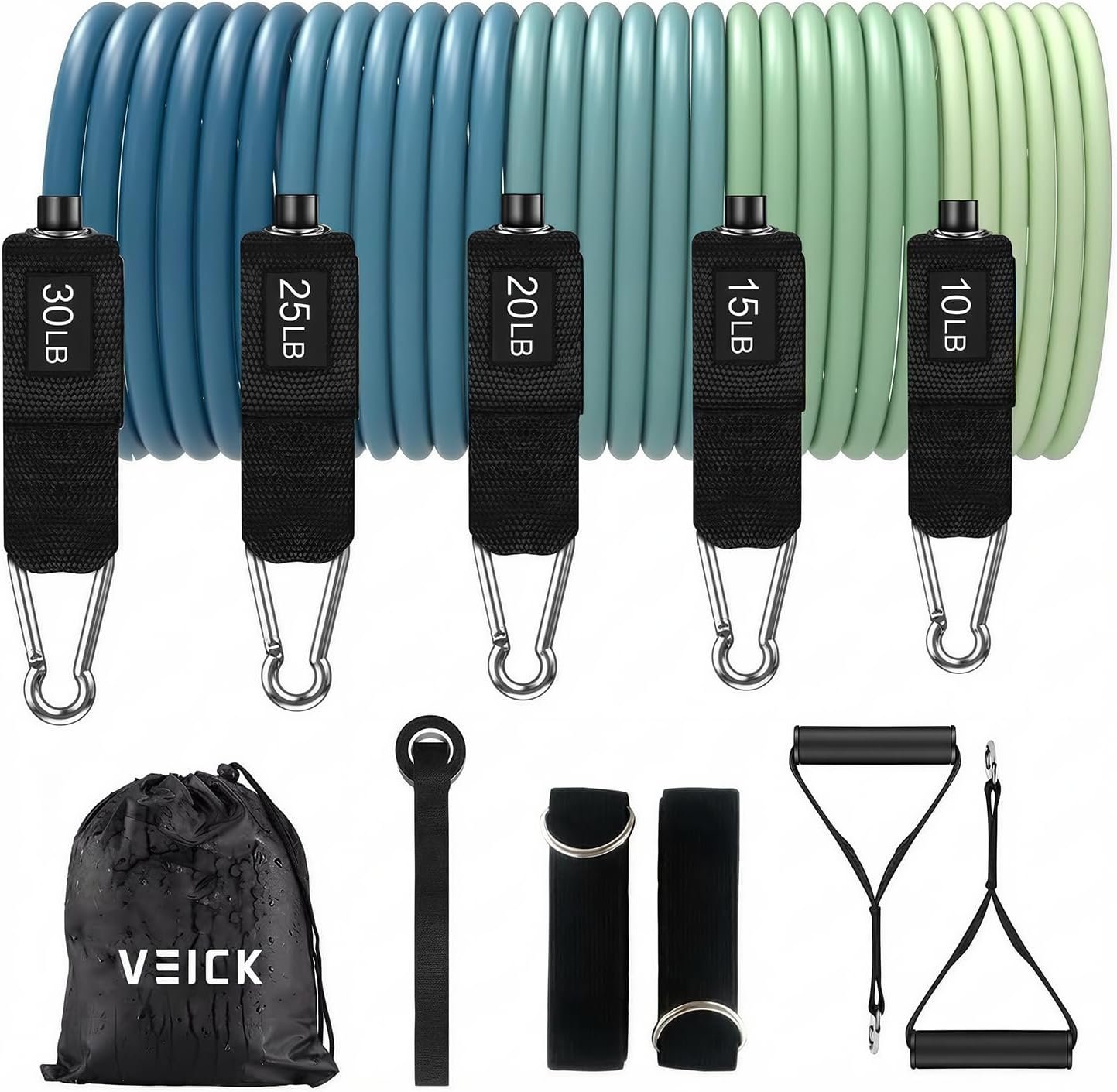 VEICK Resistance Bands with Handles, Exercise Tube Bands Set for Workouts