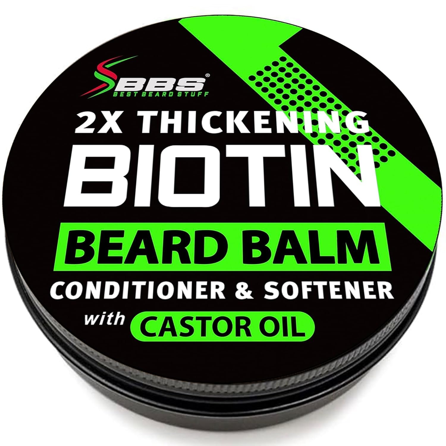 Biotin Beard Balm for Men – 2X Thickening for Beard and Mustache – Organic Mustache Wax with Castor Oil & Meadowfoam – Hydrating Facial Hair Growth Balm & Leave-In Conditioner