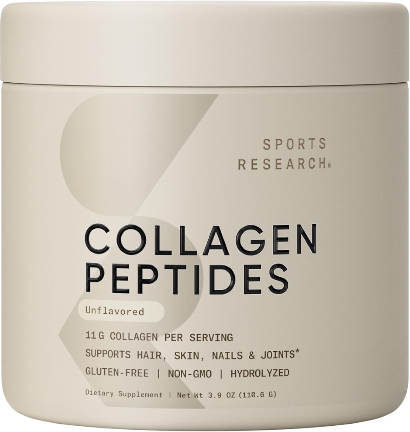 Sports Research® Collagen Peptides Protein Powder, 3.9oz (Unflavored)