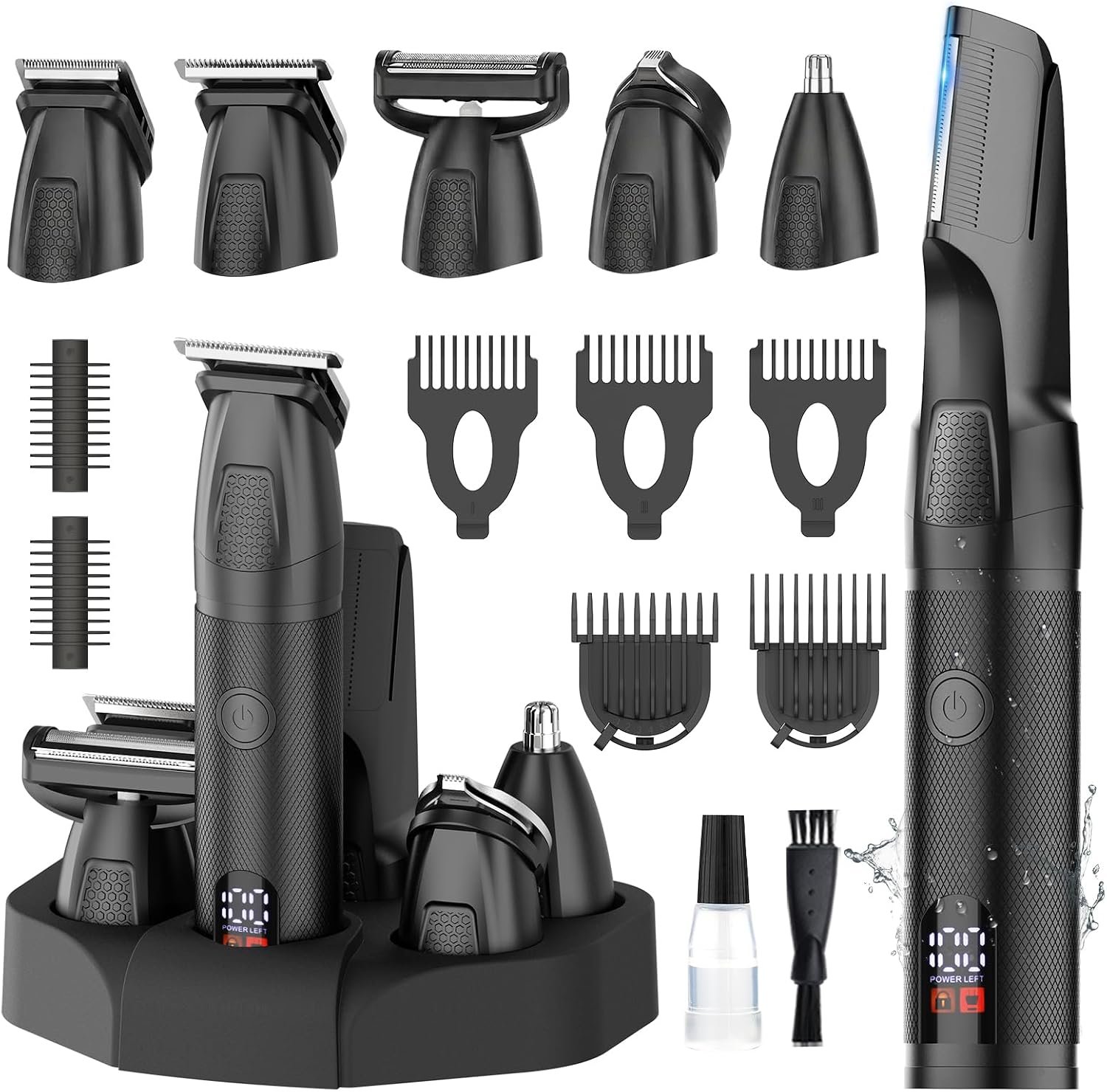 Bomxin Manscape Body & Beard Trimmer for Men,Waterproof,6 in 1 Grooming Kit