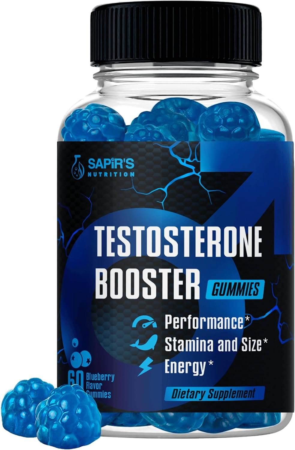 Testosterone Booster Gummies, Male Enhancing Supplement, Enlargement Gummies for Men , Male Enhancement Chews Energy, Strength, Stamina, Endurance, Performance, Natural Blue Berry Chews