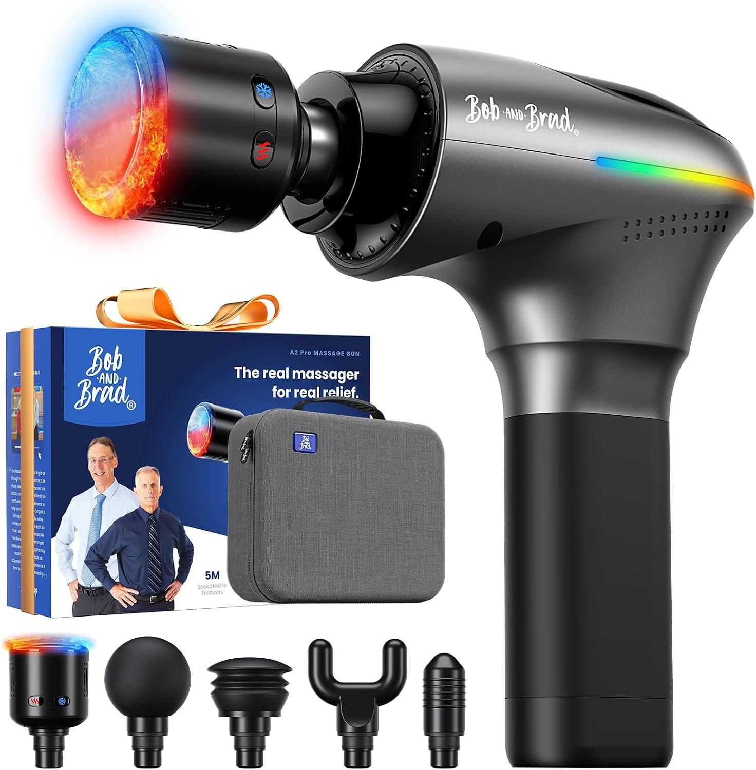 BOB AND BRAD A2 Pro Massage Gun with Heat and Cold, Pressure Sensor