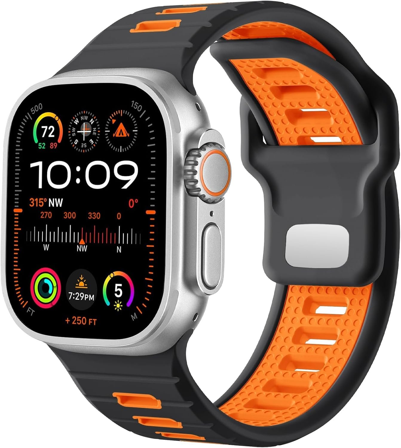 Odbeai Sport Band Compatible with Apple Watch Ultra 2 3/Ultra Band,Compatible with Apple Watch Bands for Men 49mm 46mm 45mm 44mm 42mm,Waterproof Silicone Strap for iWatch Bands All Series SE 11 10 9-1