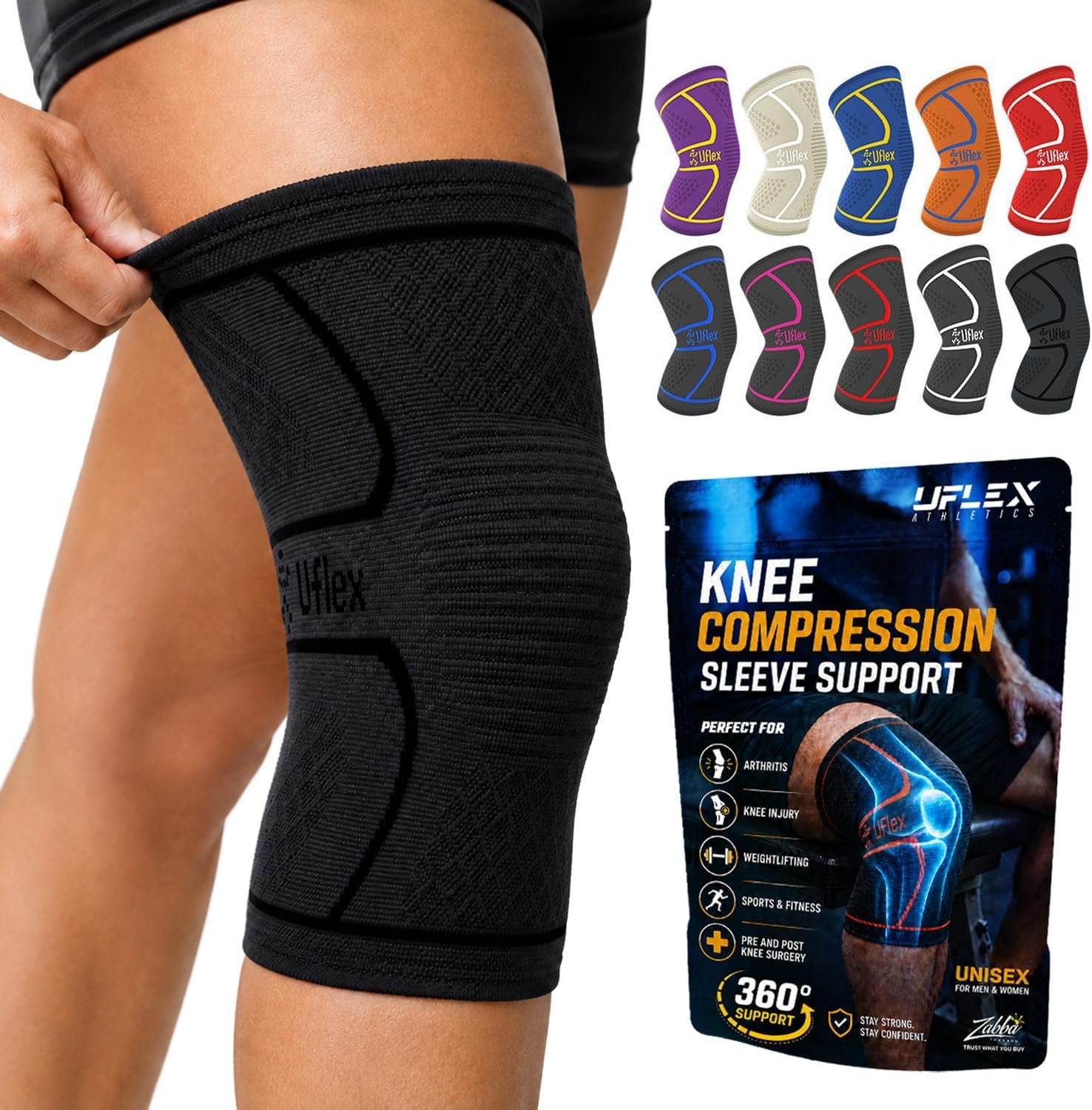 UFlex Athletics Knee Brace Sleeve Men & Women