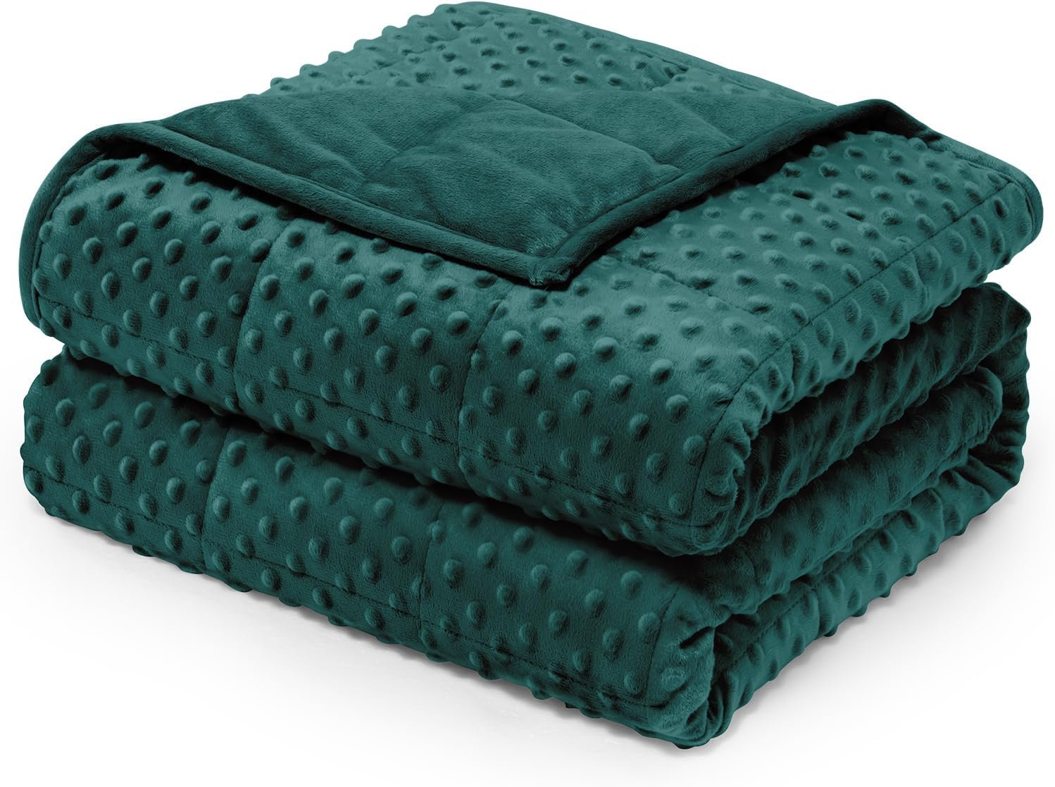Wemore Weighted Blanket for Adults 15 lbs Queen Size 60″x80″ Dark Green