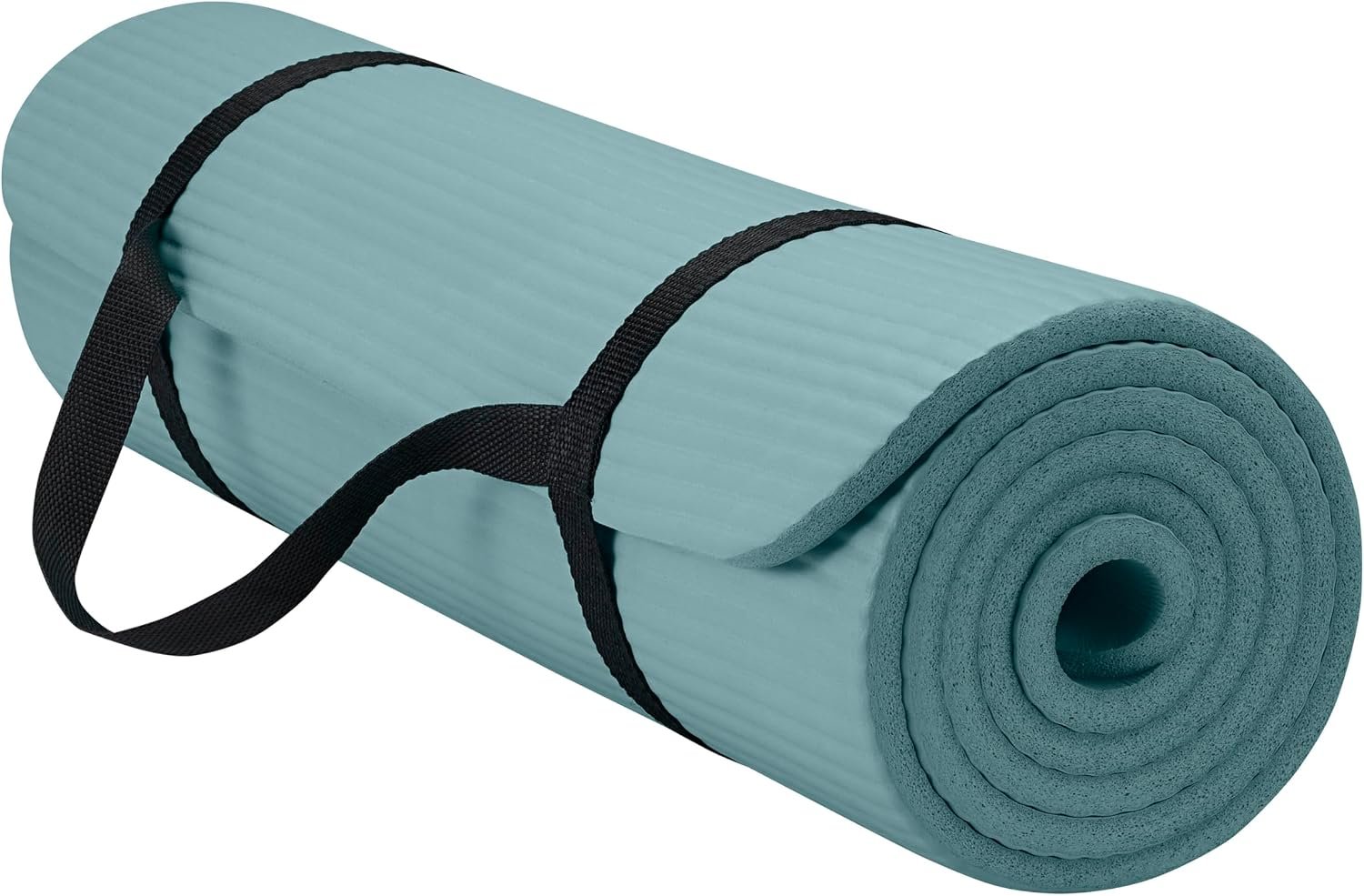 Gaiam Thick Yoga Mat, Exercise & Fitness Mat with Easy-Cinch Carrying Strap