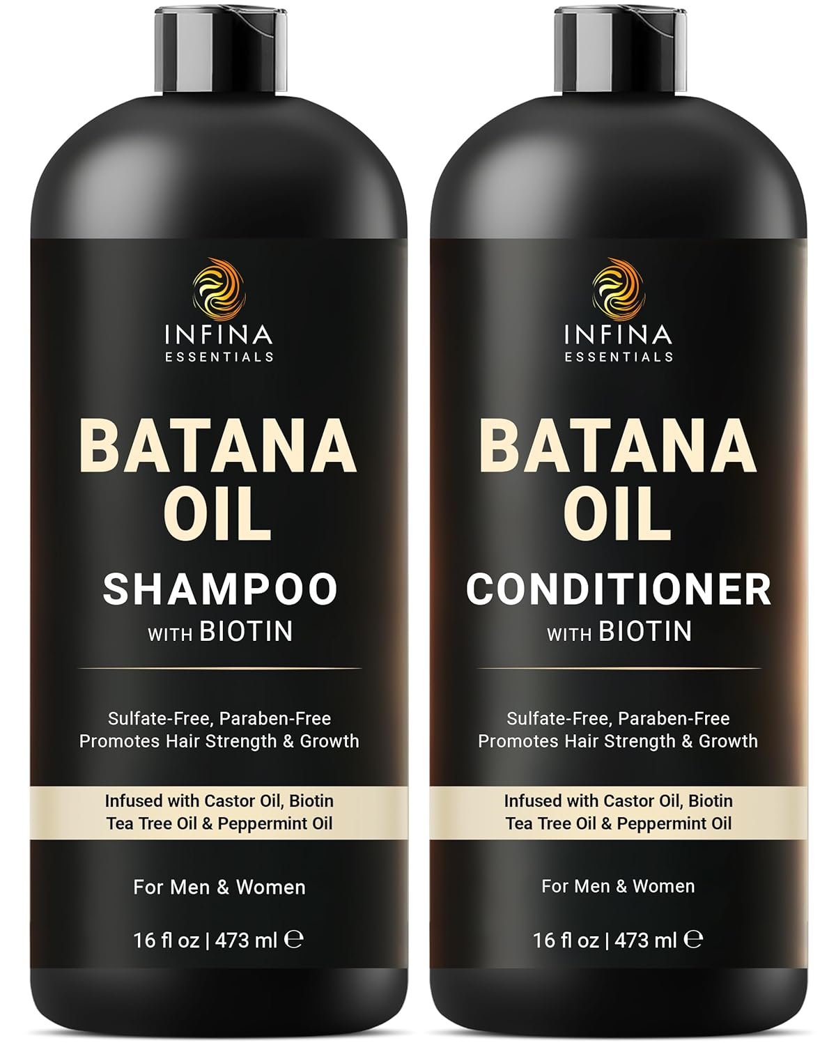 Batana Oil Shampoo and Conditioner Set for Hair Growth, 16 fl oz Each