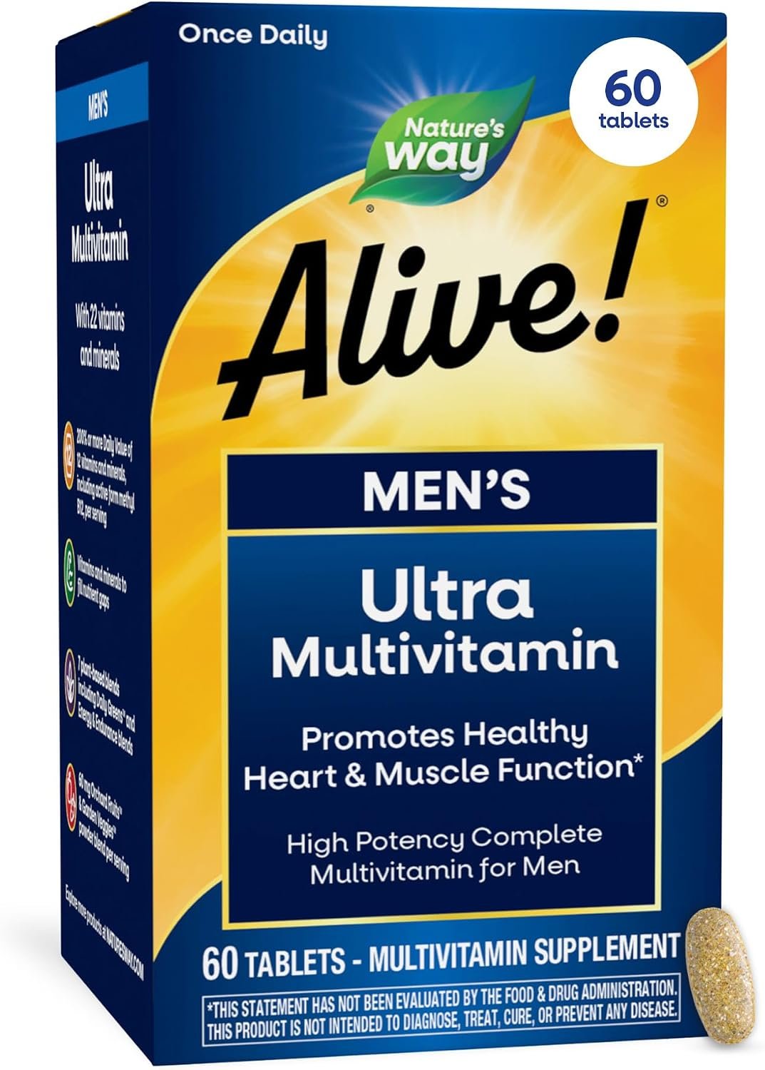 Nature’s Way Alive! Men’s Daily Ultra Potency Multivitamin Tablets, 60 ct