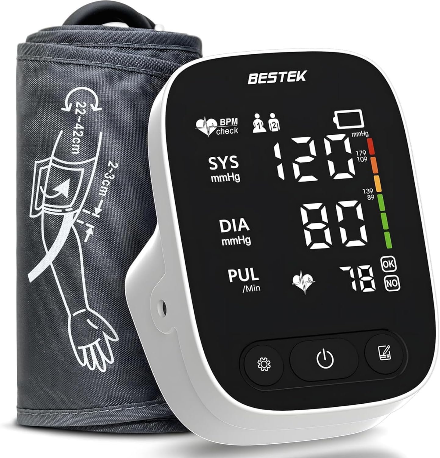 BESTEK Blood Pressure Monitor, Automatic Upper Arm BP Machine for Home Use