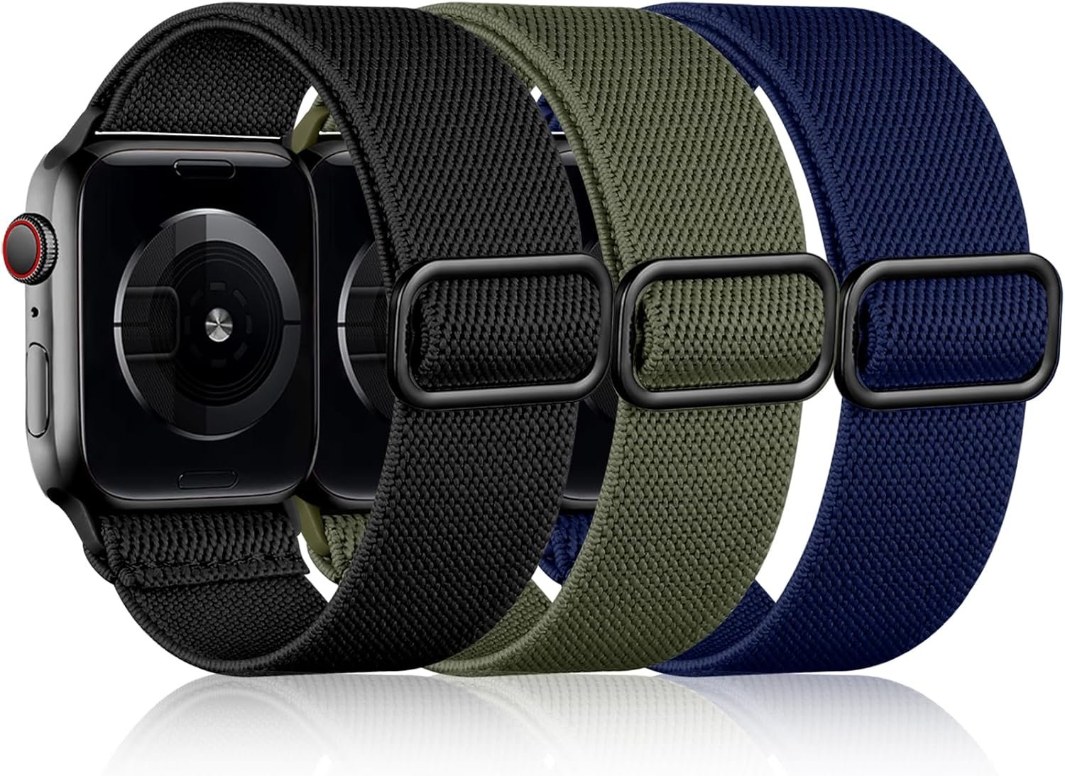 DaQin 3 Pack Stretchy Solo Loop Compatible with Apple Watch Bands Men Women