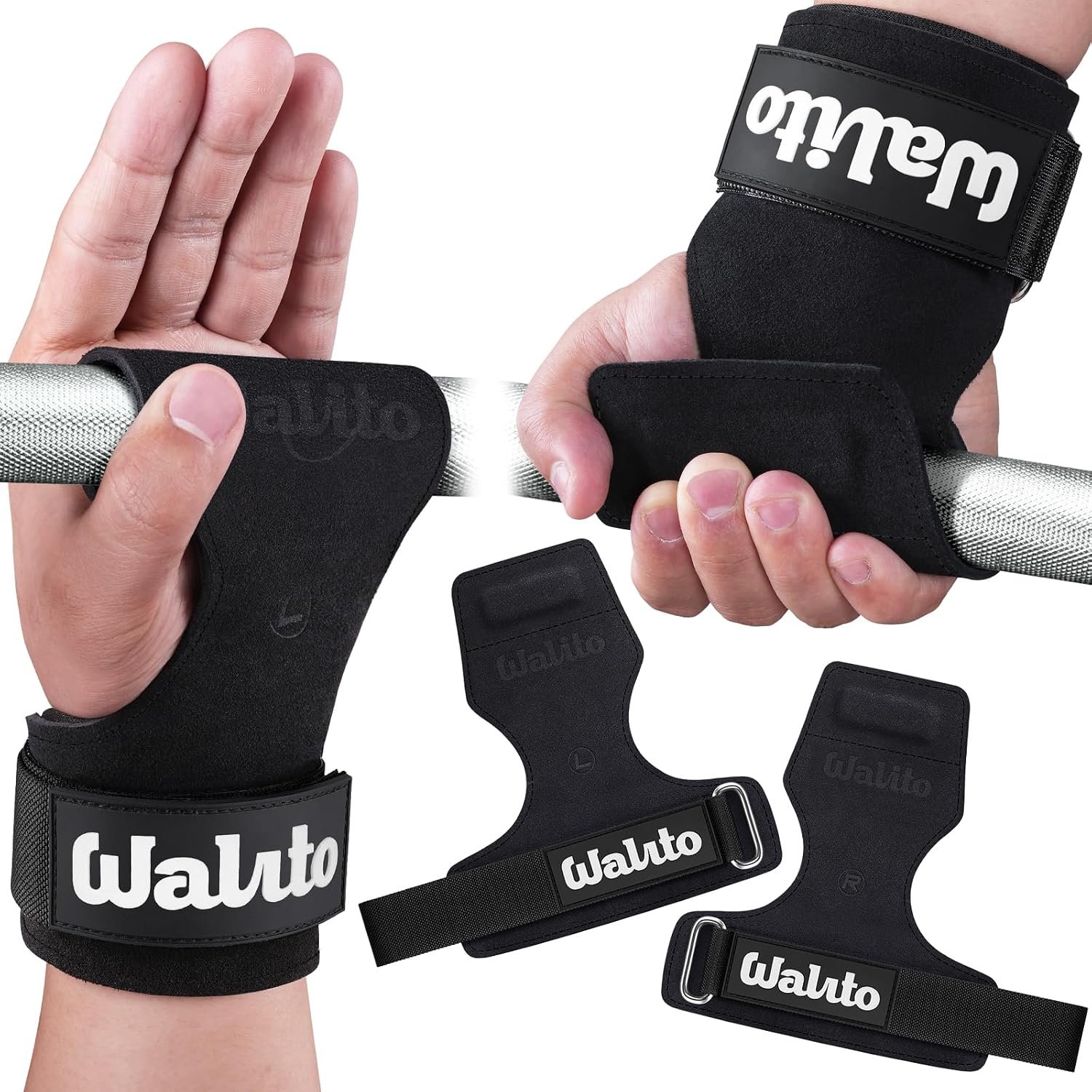 Weight Lifting Wrist Strap，Double Layer Leather Wrist Wraps with Neoprene Padding for Weightlifting & Deadlifts – Adjustable Gym Straps for Men & Women
