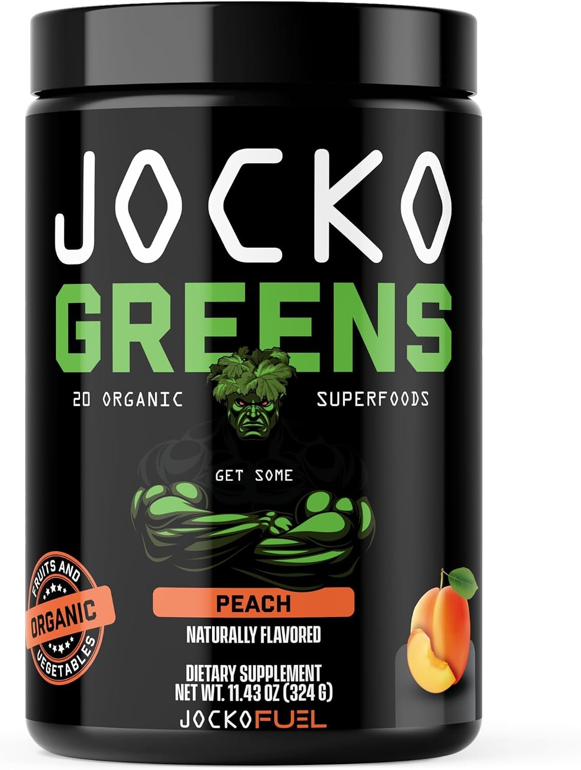 Jocko Fuel Daily Greens Superfood Powder, Peach | 30 Servings