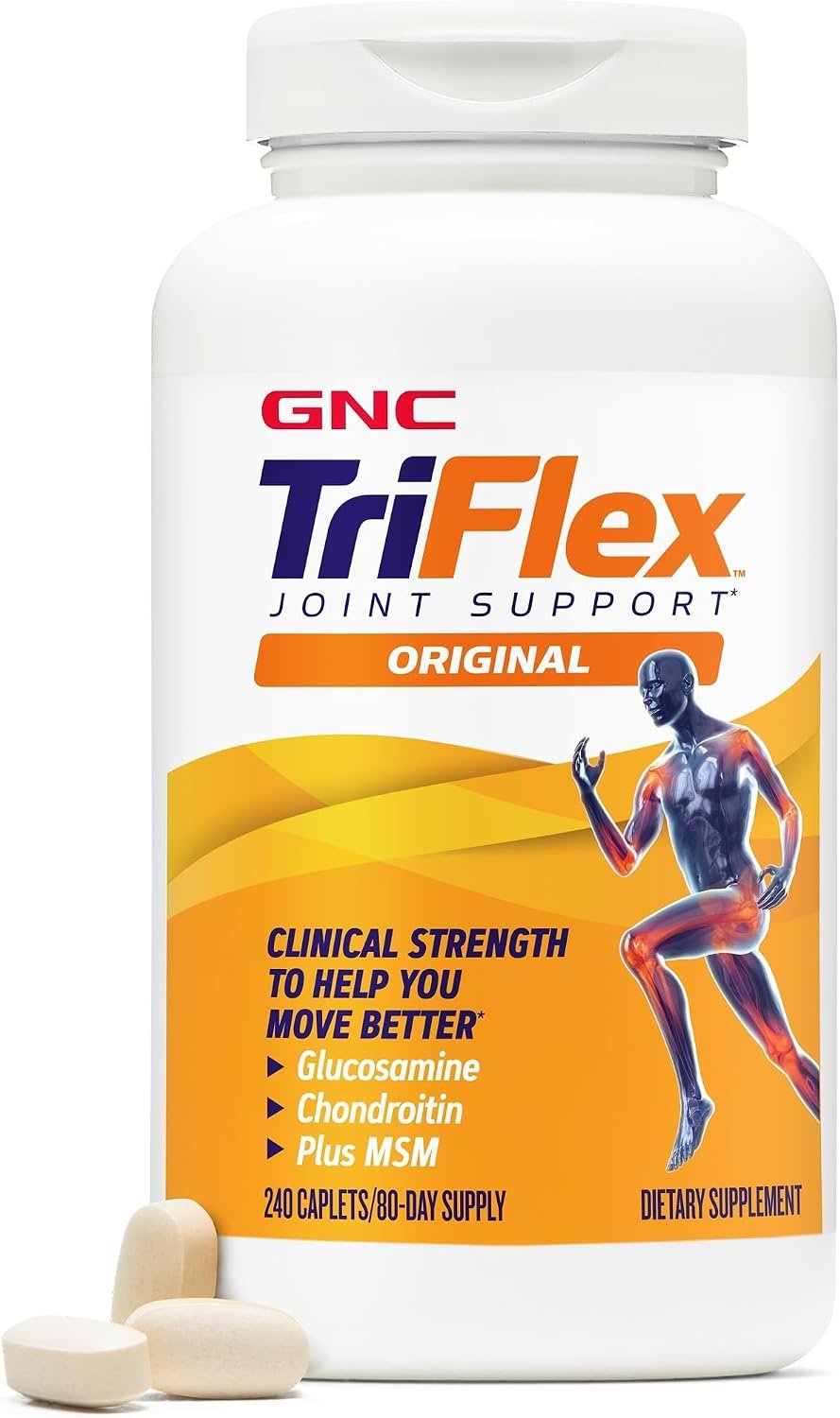 GNC Triflex Caplets, Supports Joint Mobility, Glucosamine, 240 Count