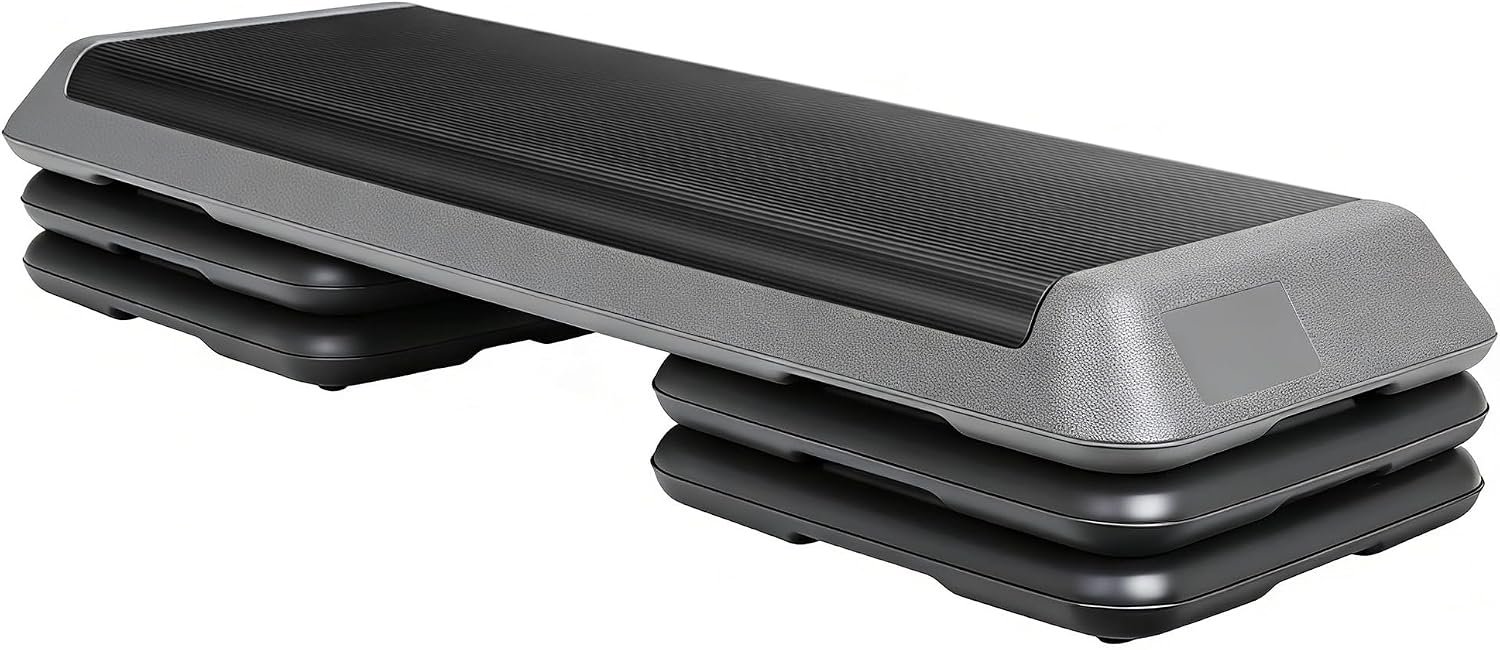 ZENY 43” Exercise Aerobic Step Platform, Adjustable Fitness Stepper with 4 Stackable Risers, Aerobics Stepper Workout Stepper for Home Gym Cardio Strength & Training