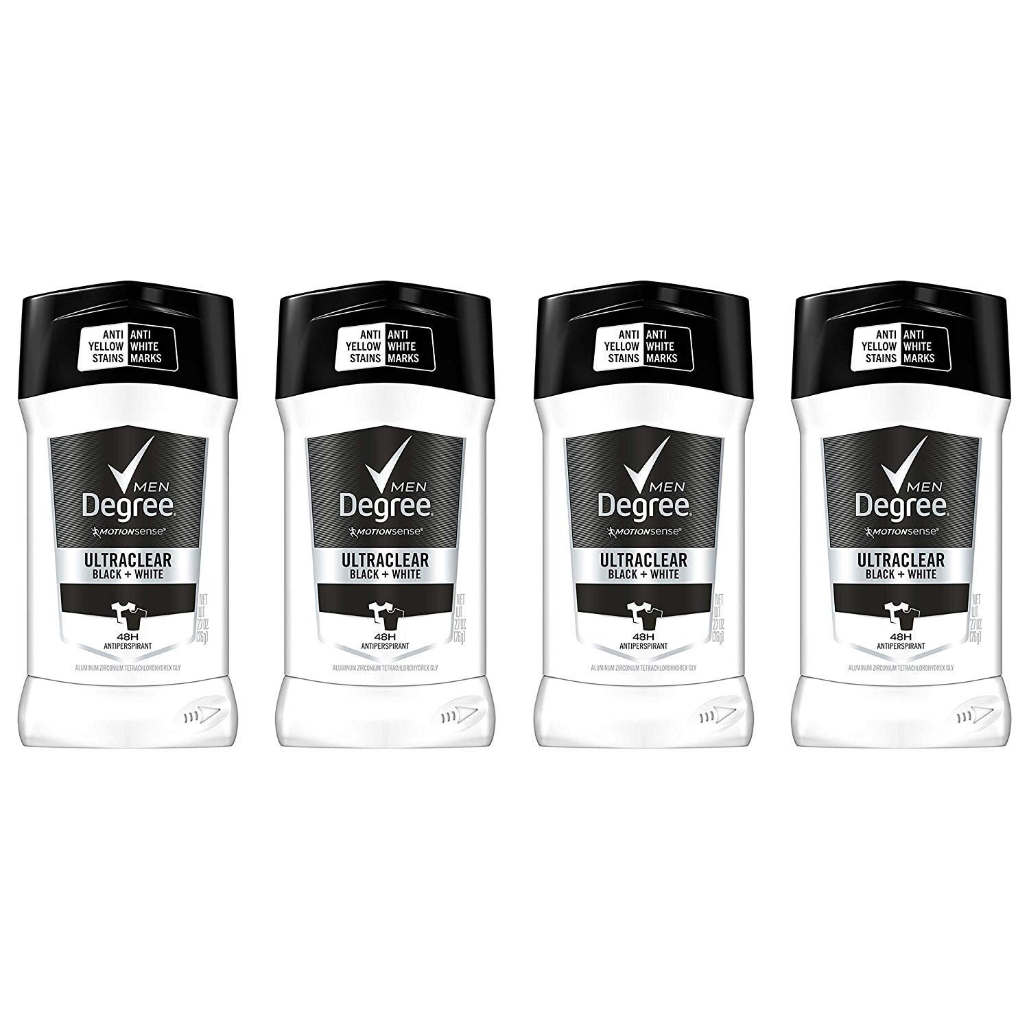 Degree Men UltraClear Antiperspirant Black + White Sweat & 4 Count 2.7 oz