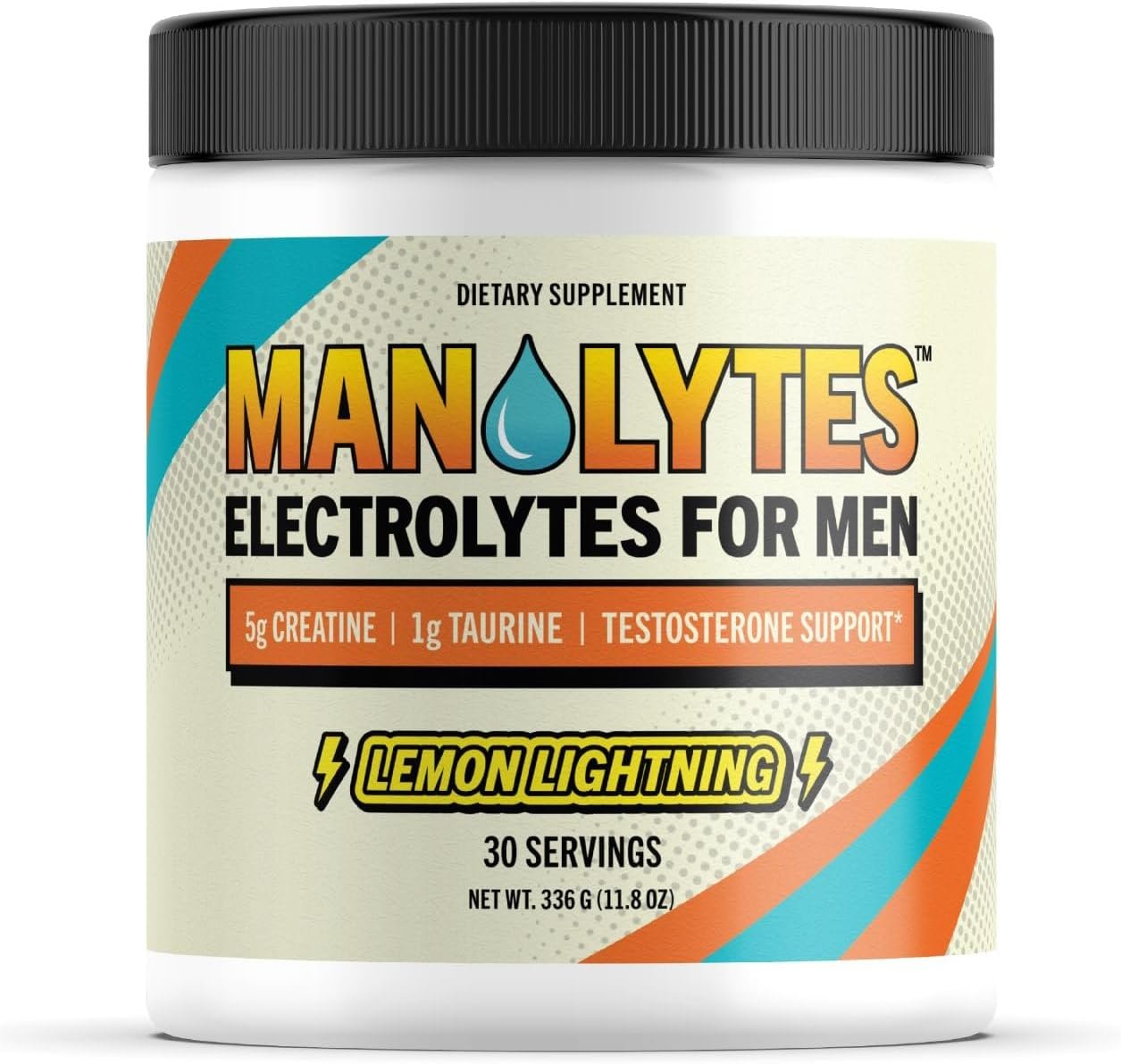 Electrolytes for Men – 5g Creatine Monohydrate, Taurine, Boron Citrate, Zinc Picolinate & Magnesium Bisglycinate – No Stevia Powder with Pink Himalayan Salt – Lemon Lightning, 30 Servings
