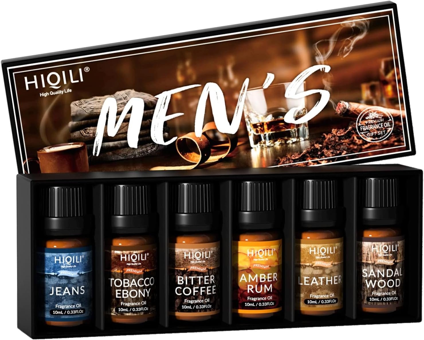 HIQILI Men’s Fragrance Essential Oils Trial Set for DIY Crafts & Diffuser