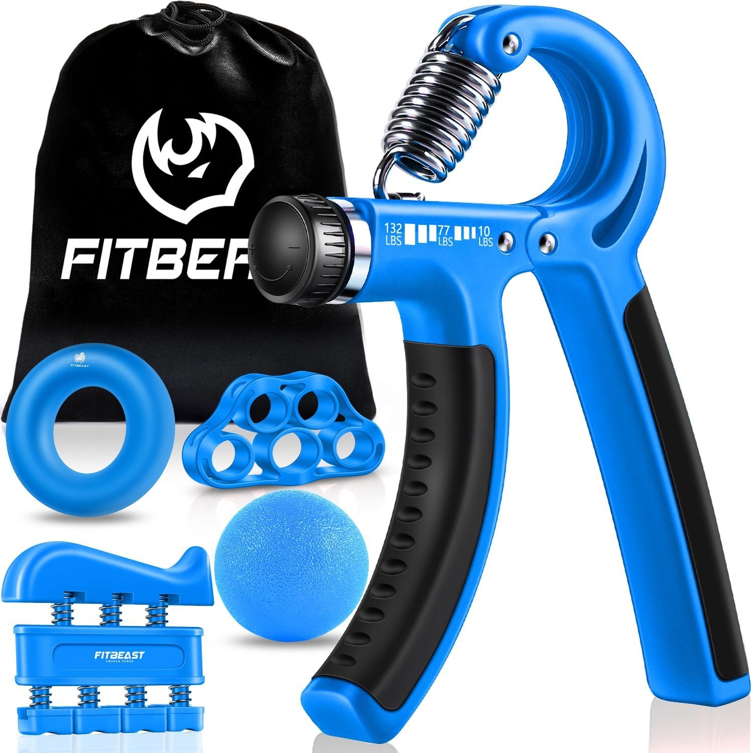 FitBeast Grip Strengthener Forearm Strengthener Hand Grips Strengthener Kit – 5 Pack Adjustable Resistance