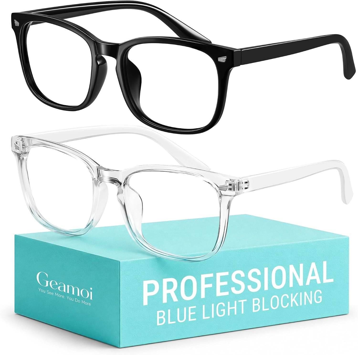 Blue Light Blocking Glasses for Women Men,Lightweight Square Fashion Frames