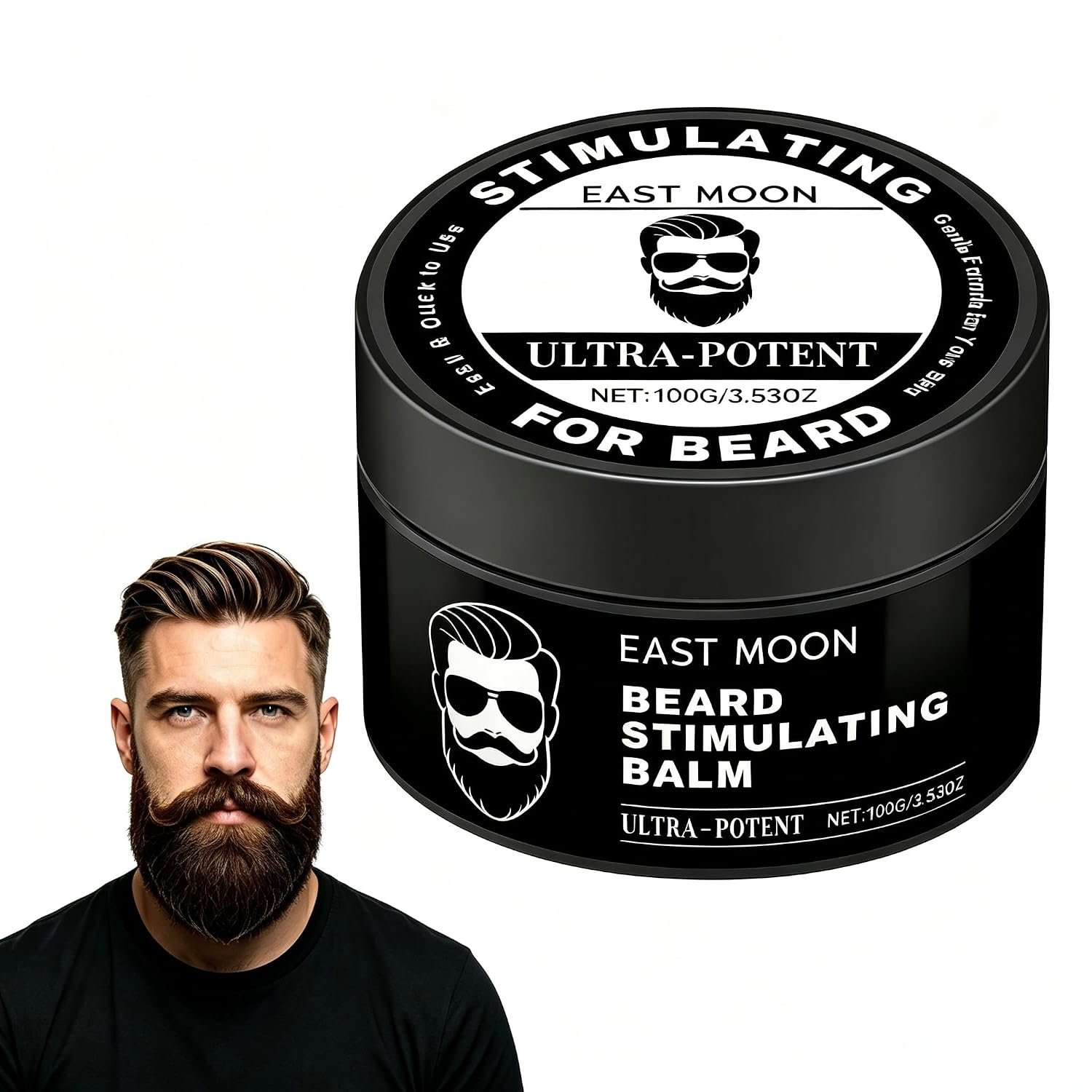 Beard Growth Balm for Men, Natural Beard Stimulating Cream, Nourish Facial Hair, Support Thicker Fuller Beard, Beard Care Conditioner 100g/3.53oz (1PCS)