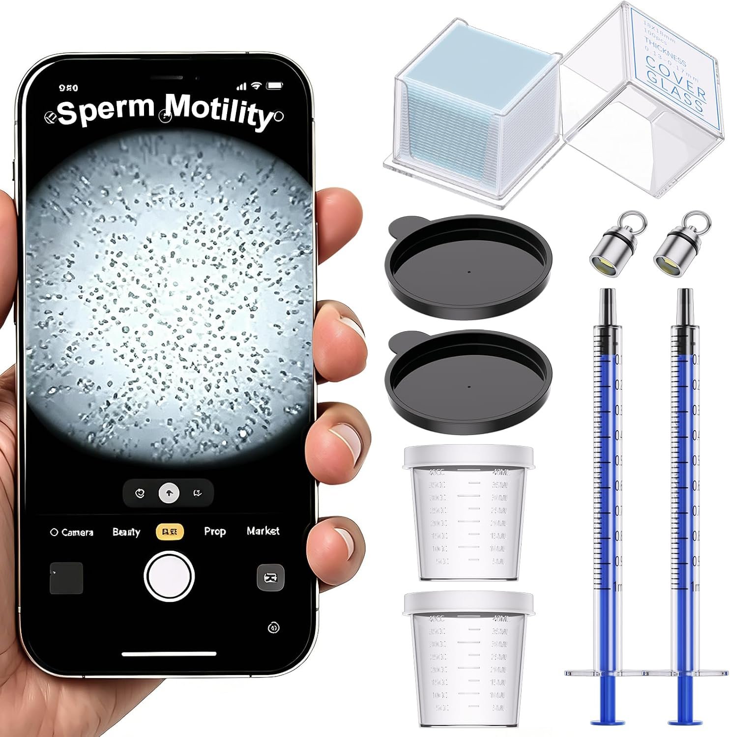 Sperm Magnifying Glass, Suitable for Semen Observation, Male Fertility Observation, Home Sperm Testing, Can be Used 100 Times,Quick Result