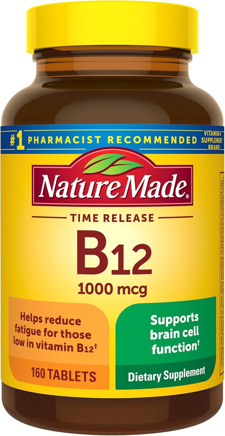 Nature Made Vitamin B12 1000 mcg Time Release Tablets, 160 Tablets