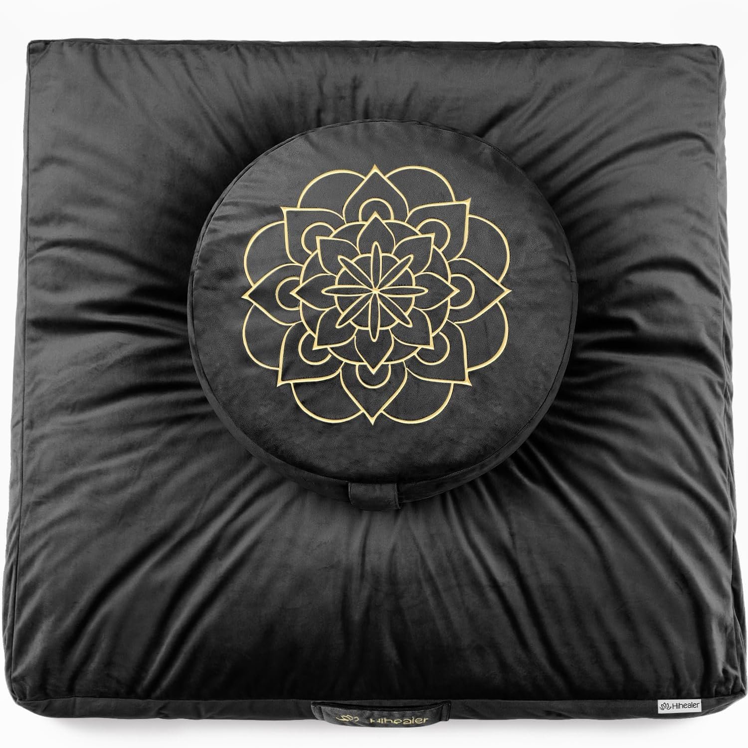 Hihealer Meditation Cushion, Traditional Tibetan Velvet Meditation Pillow