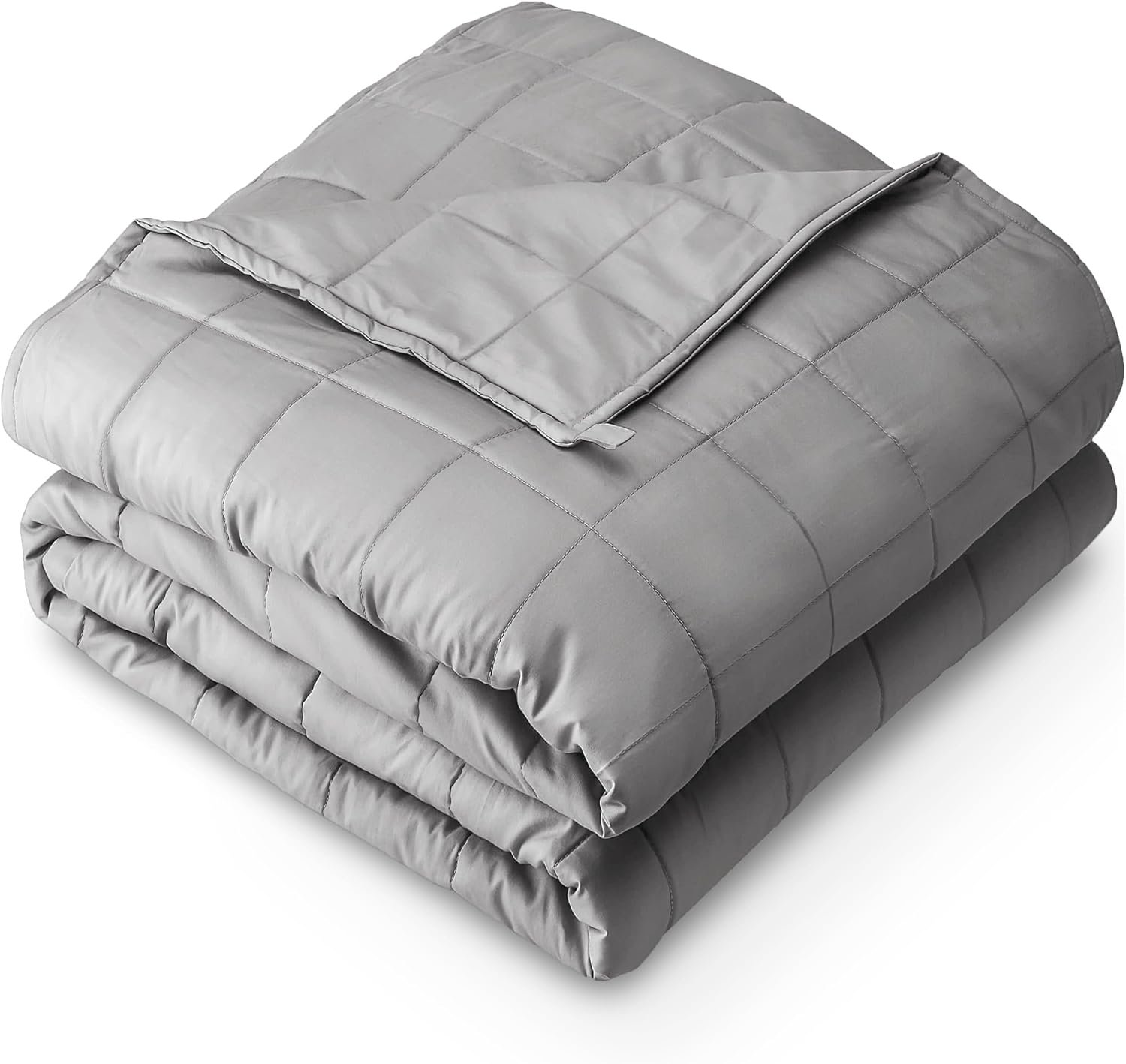 Bare Home Cotton Weighted Blanket (Light Grey, 40″x60″ 10lbs)
