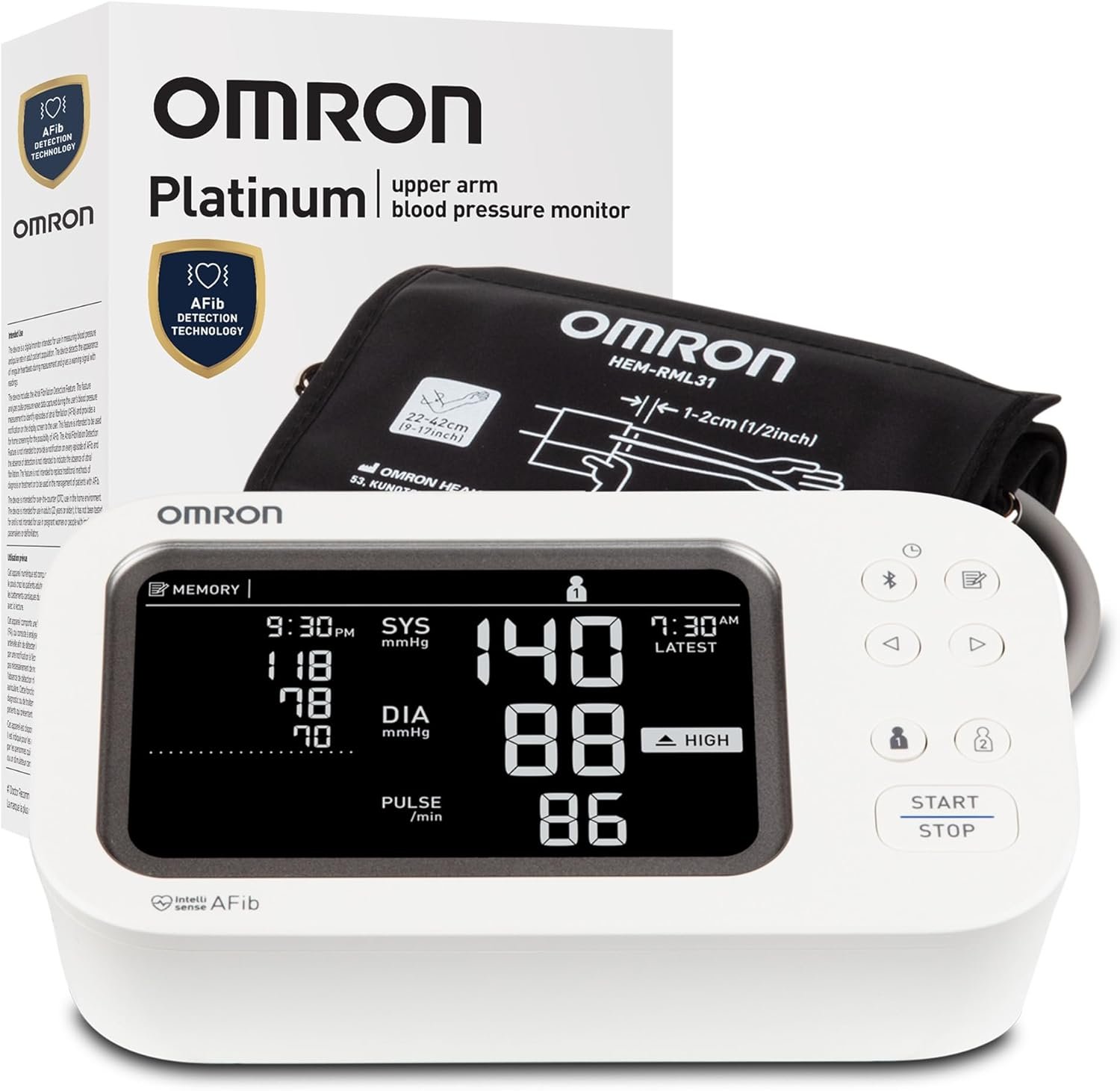 OMRON Platinum Blood Pressure Monitor & Upper Arm Blood Pressure Cuff