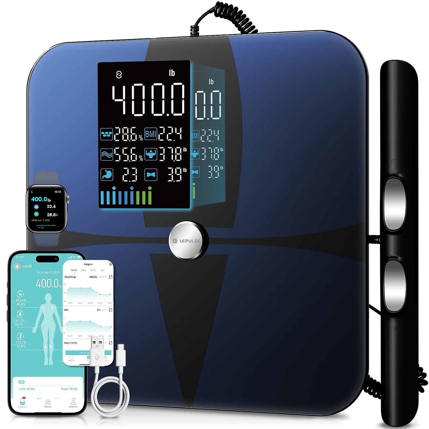 Lepulse Smart Scale for Body Weight, 8-Electrode Body Composition Scale