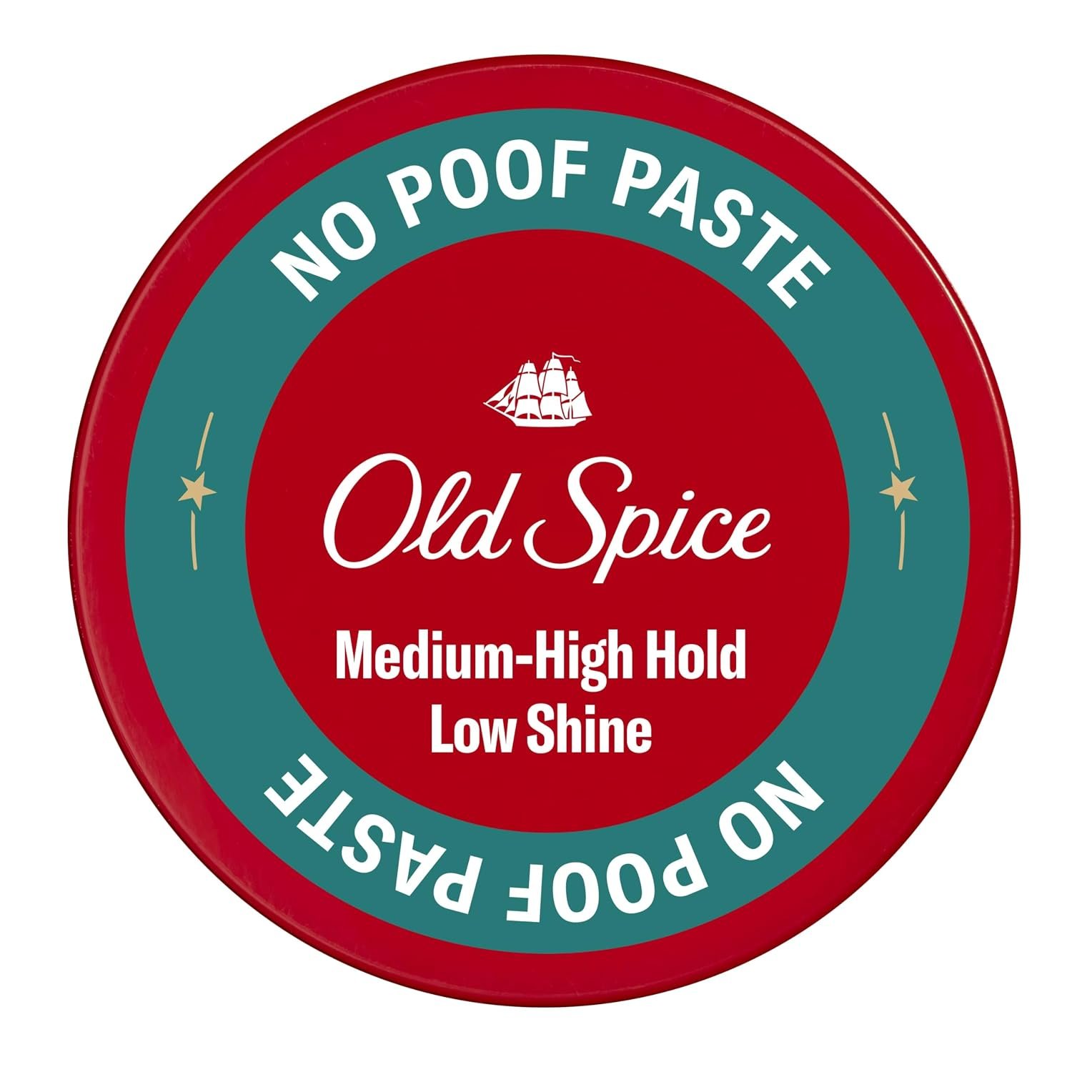 Old Spice Mens Hair Paste, No-Poof Paste for Men, Medium-High Hold, Low Shine, Hair Styling, 2.22 oz