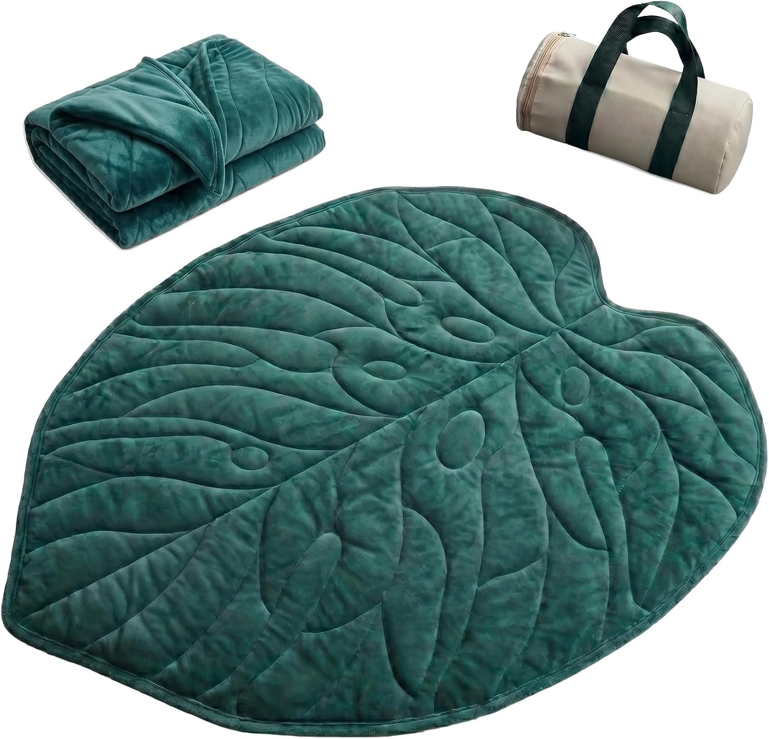 Sisher Weighted Blanket for Sleep,7 Lb,Soft Cozy Throw41 X 53″,Leaf Design