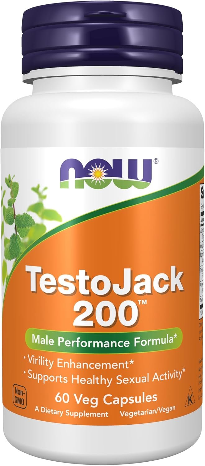 NOW Supplements, TestoJack™ 200 with Tongkat Ali, Tribulus, 60 Veg Caps