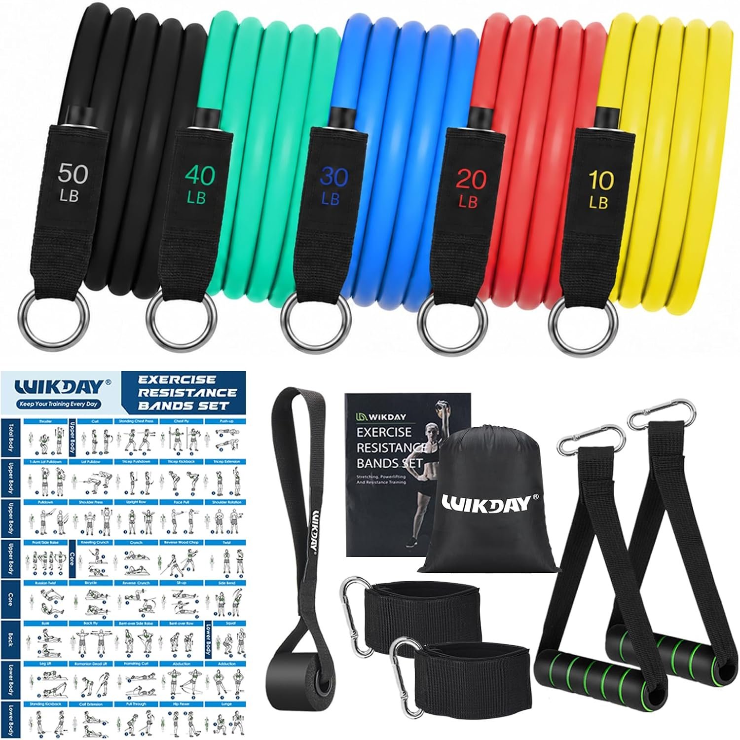 WIKDAY Resistance Bands with Handles for Exercise,beginners