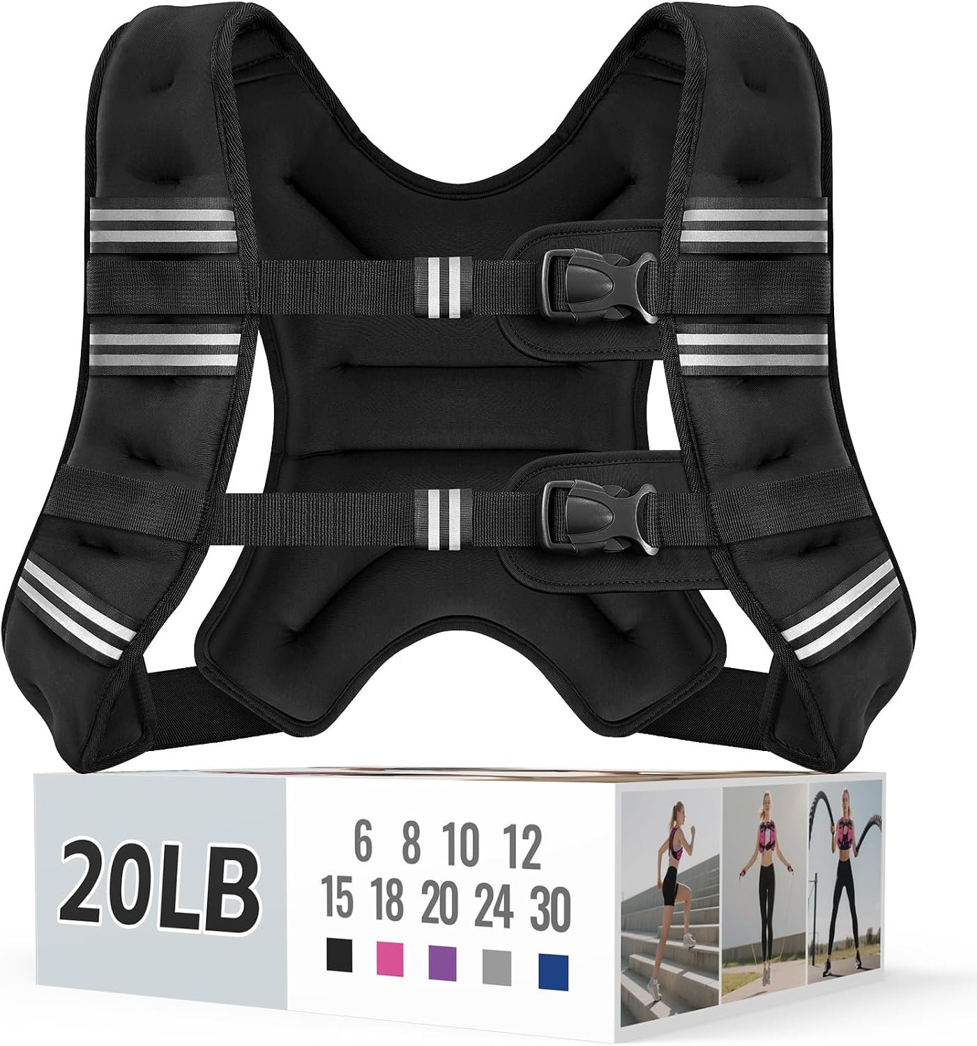 Zeerun Weighted Vest, 6/8/10/12/15/18/20/24/30LB for Men Women