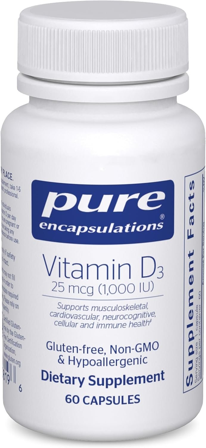 Pure Encapsulations Vitamin D3 25 mcg (1,000 IU), 60 Capsules