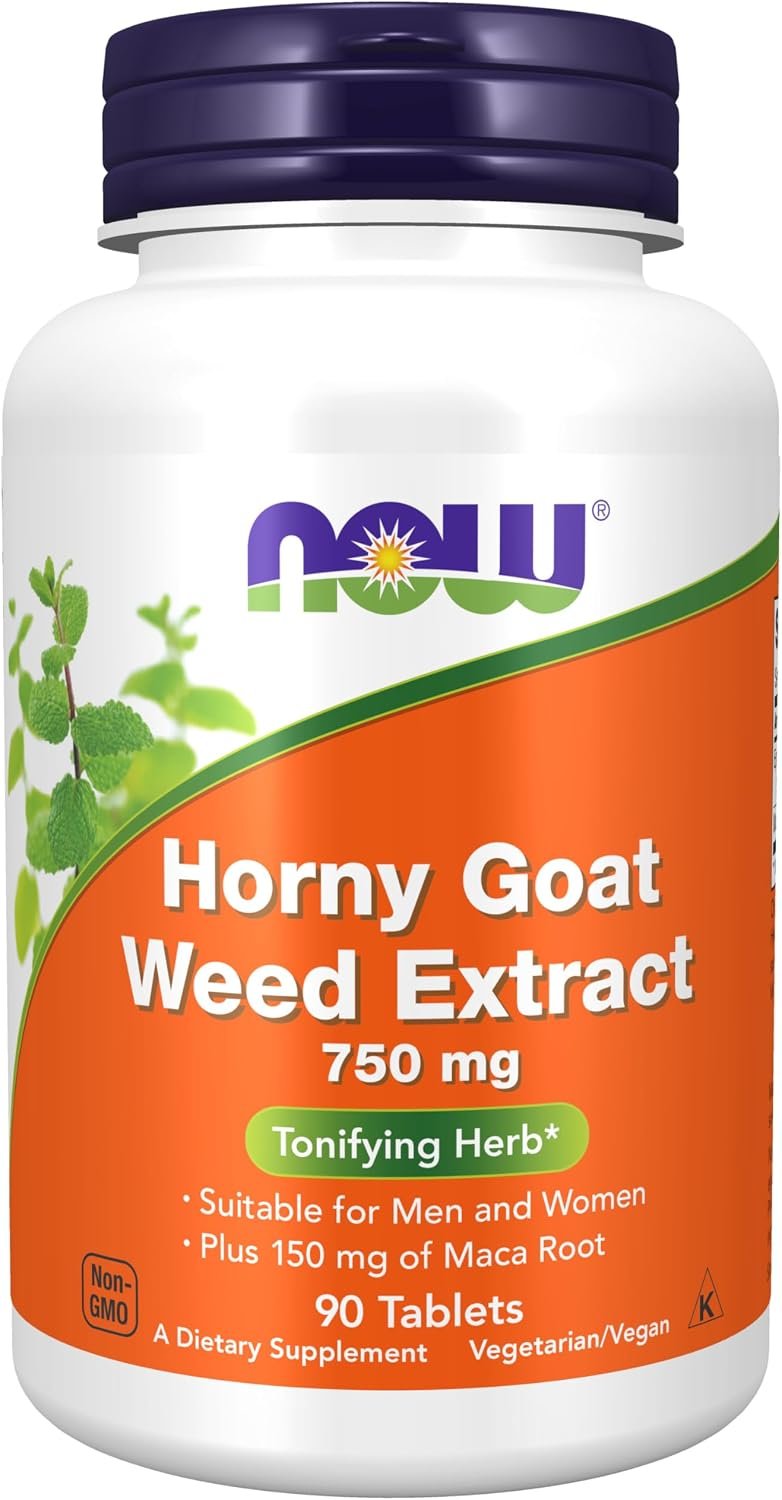 NOW Supplements, Horny Goat Weed Extract 750 mg, Tonifying Herb*, 90 Tabs