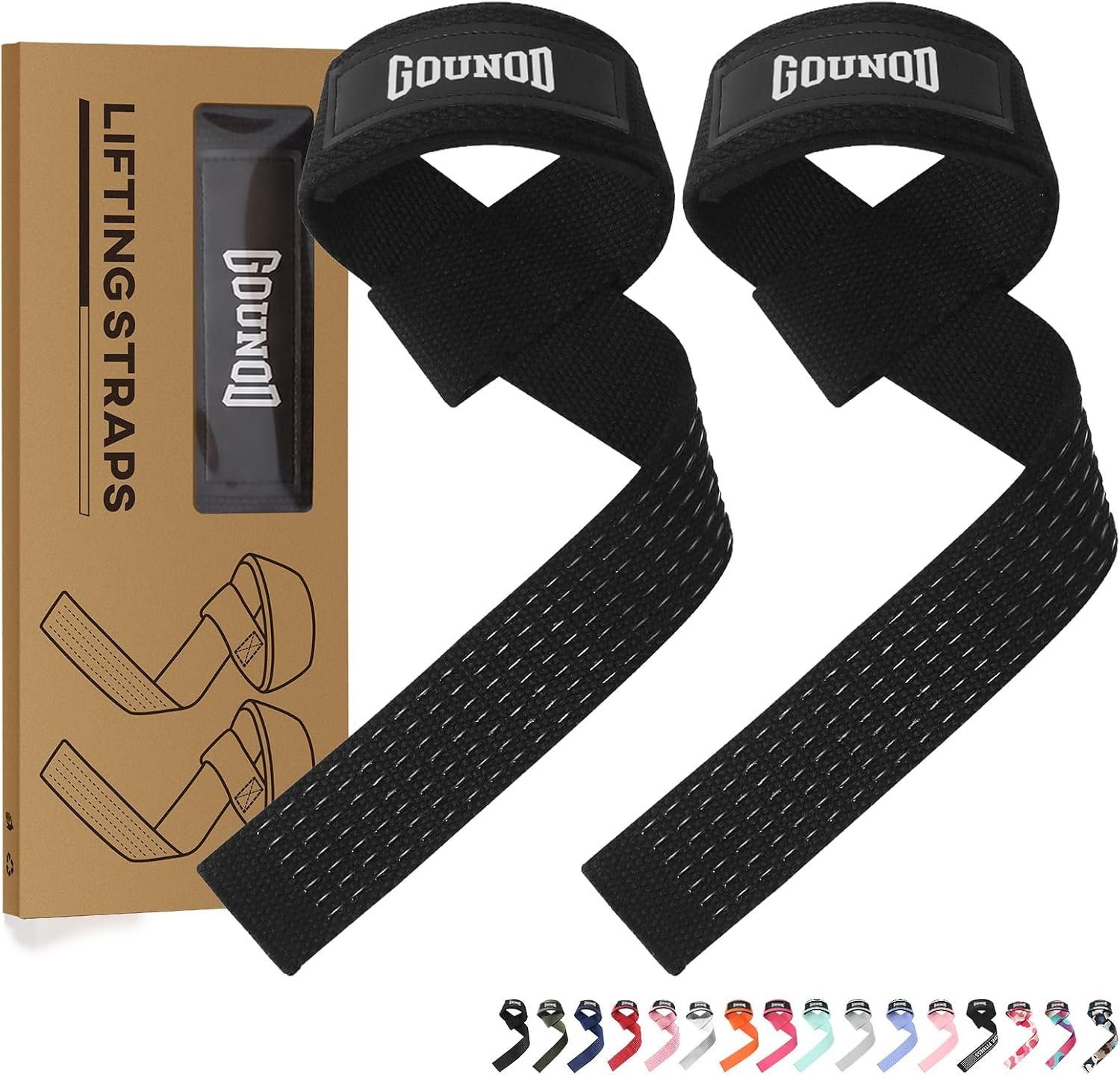 GOUNOD Lifting Straps for Weightlifting Padded Wrist Straps for Gym