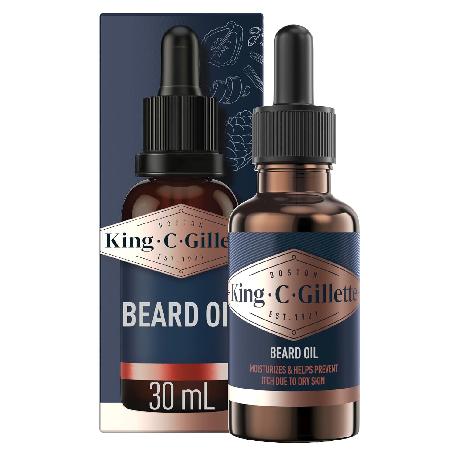 King C. Gillette Beard Oil for Men – Argan, Jojoba, Avocado, Macadamia Seed and Almond Oils – Moisturize and Soften Beard
