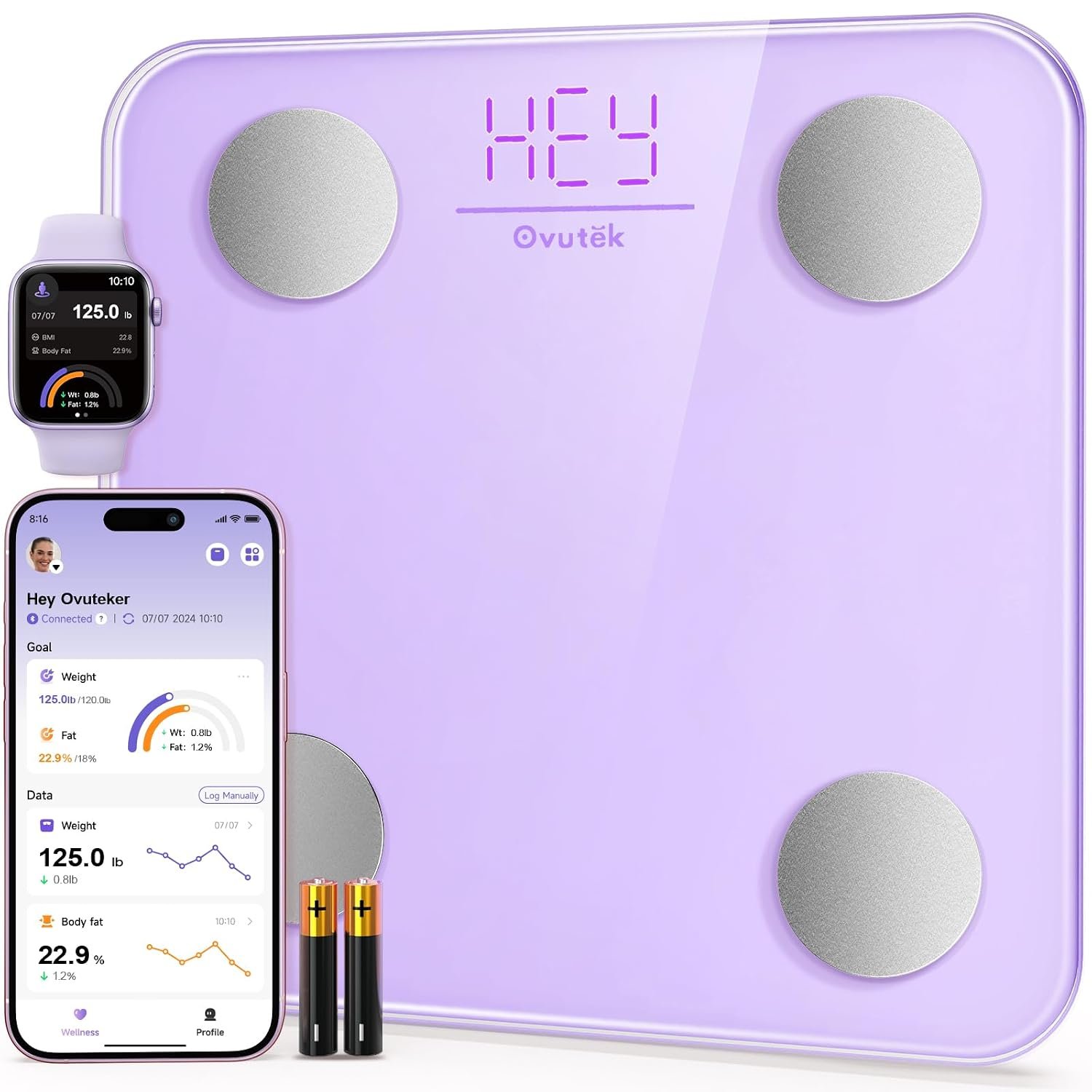 Ovutek Smart Scale for Body Weight Digital Bathroom Scale with BMI Body Fat