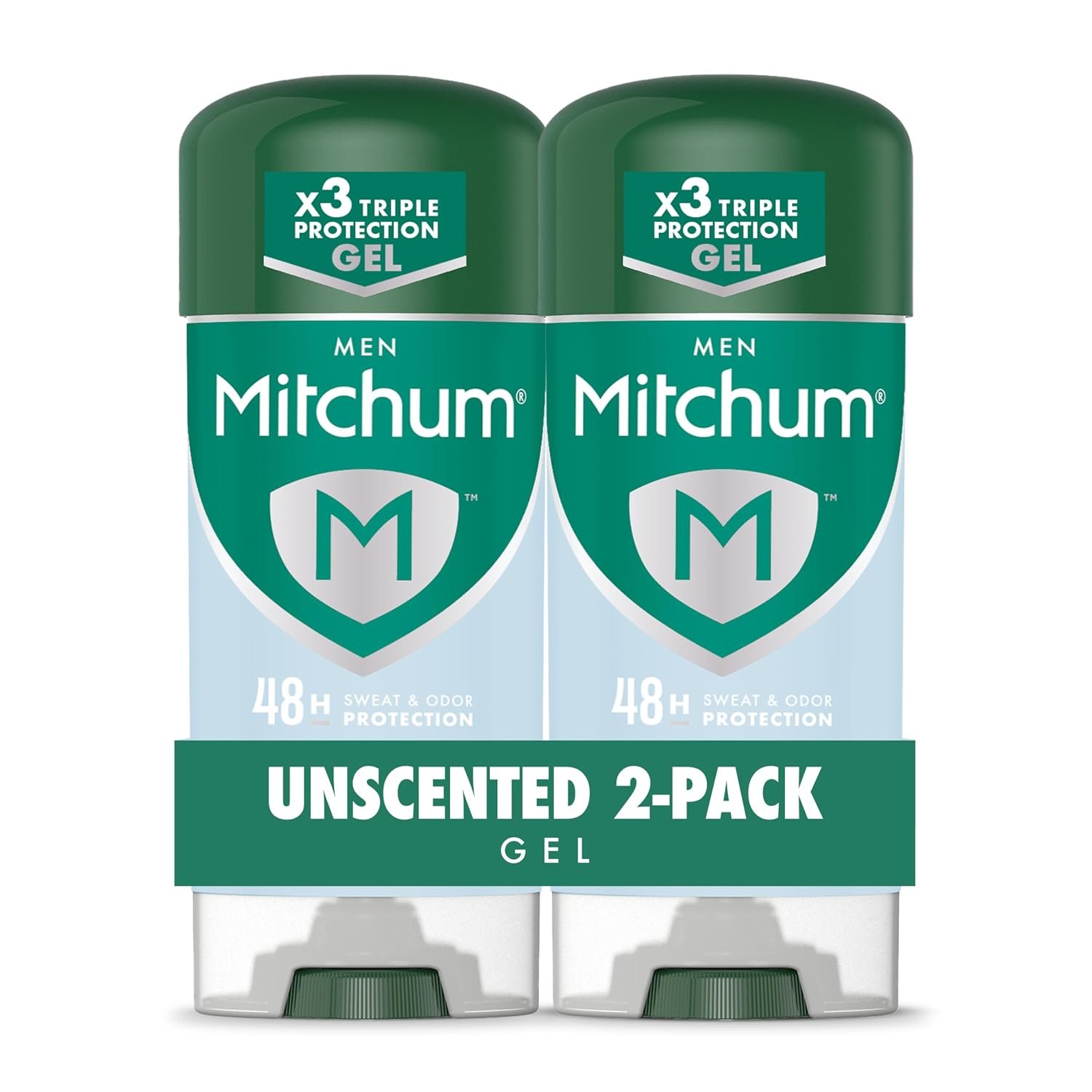 Mitchum Men’s Antiperspirant Deodorant Gel, Unscented, 2 pack