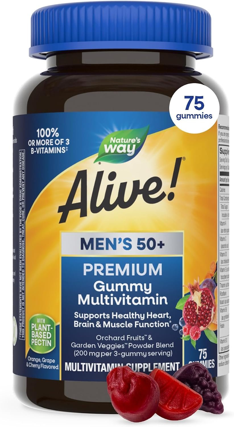 Nature’s Way Alive! Men’s 50 Plus Premium Gummy Multivitamin, 75 ct
