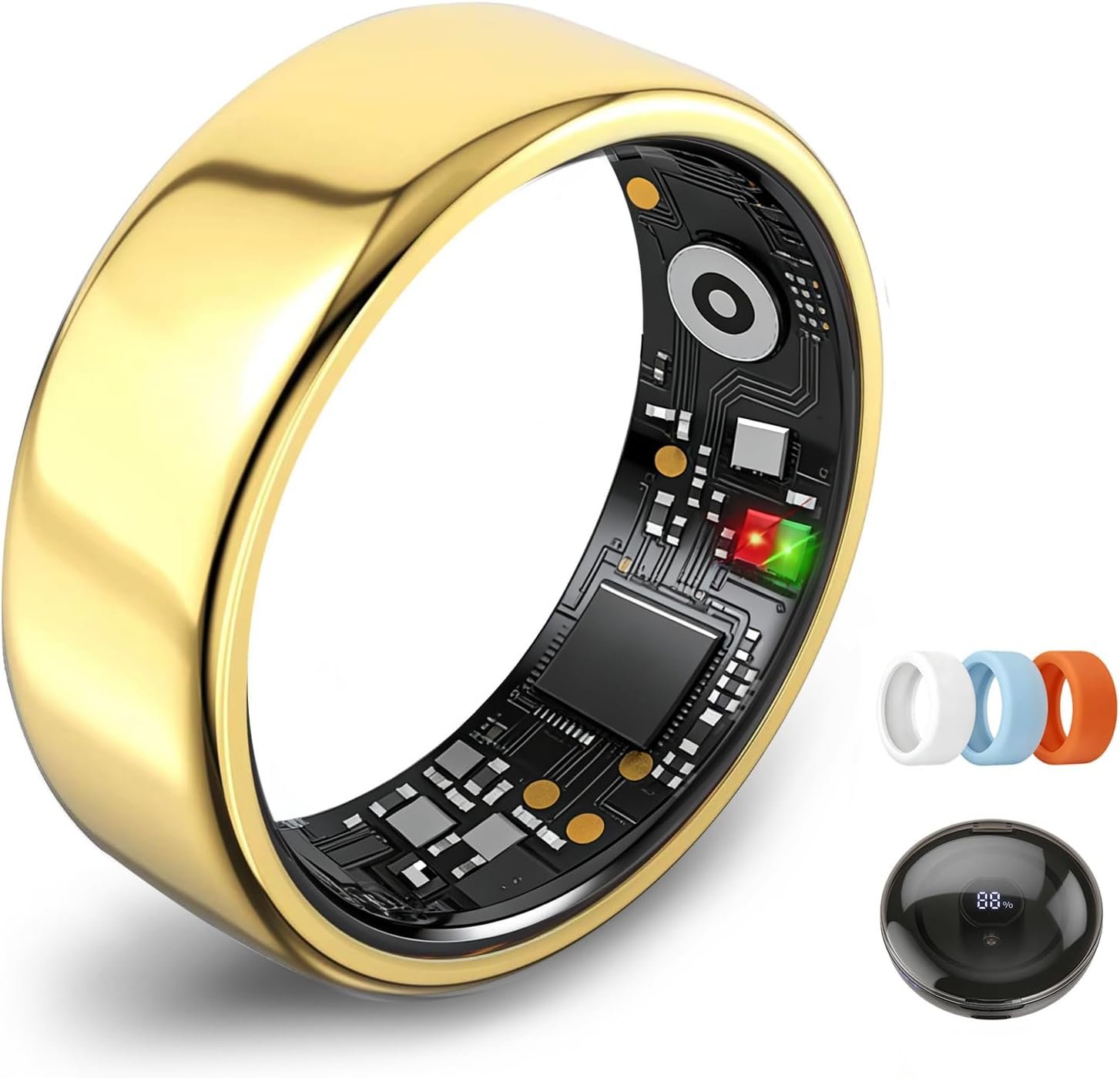 Smart Ring for Women Men,Fitness Tracker Ring,Heart Rate,Blood Oxygen,Step Tracker,Sleep Tracker,Meditation Assistance,No Subscription Fee,IP68 Waterproof,2026 New Holiday Gifts (Gold 10)